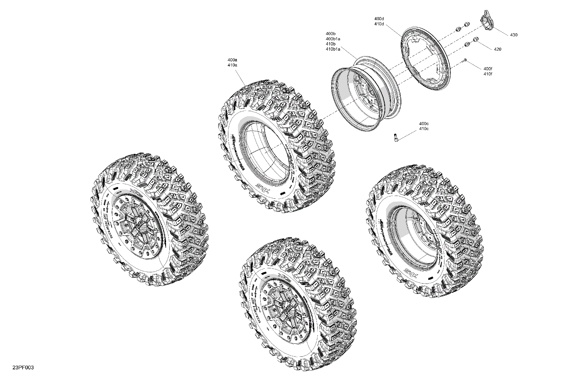 An Image of a Genuine Can-Am Parts Schematic Diagram showing the schematic - DRIVE - REAR WHEELS