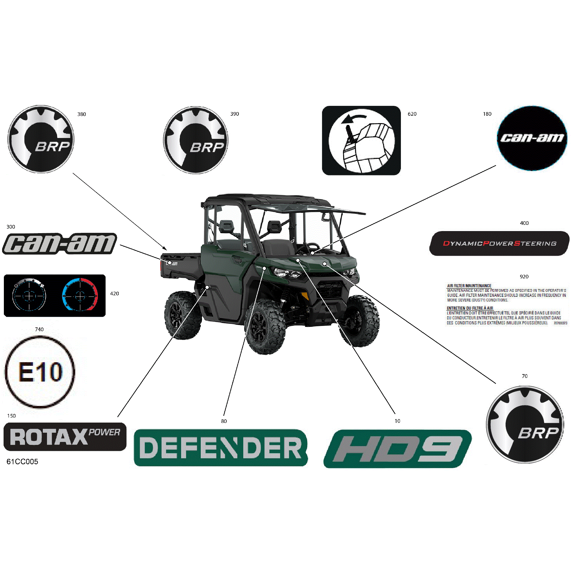 An Image of a Genuine Can-Am Parts Schematic Diagram showing the schematic - BODY - DECALS
