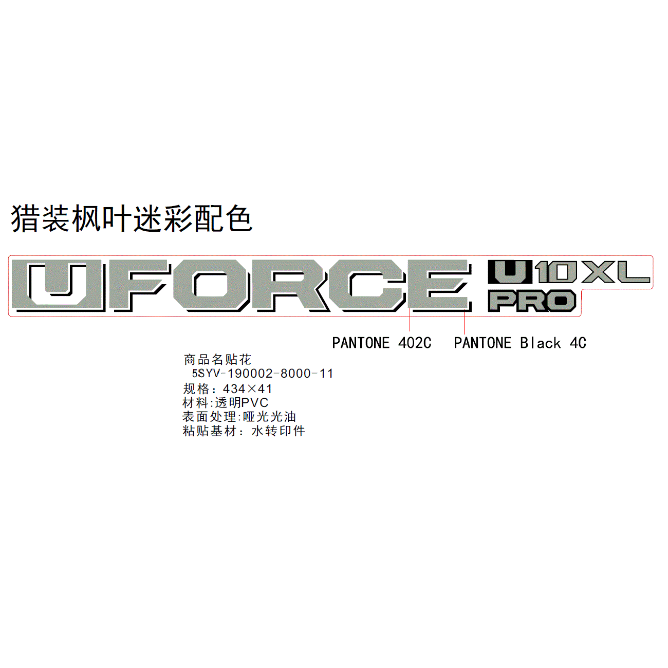 An Image of a Genuine CFMOTO Parts Schematic Diagram showing the schematic - DECAL KIT (TRUE TIMBER CAMO) - 2025 CFMOTO UFORCE U10XL PRO