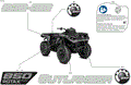 BODY - FEATURE DECALS - 2025 CAN AM OUTLANDER 850 4X4 DPS - GRANITE GREY - (2)