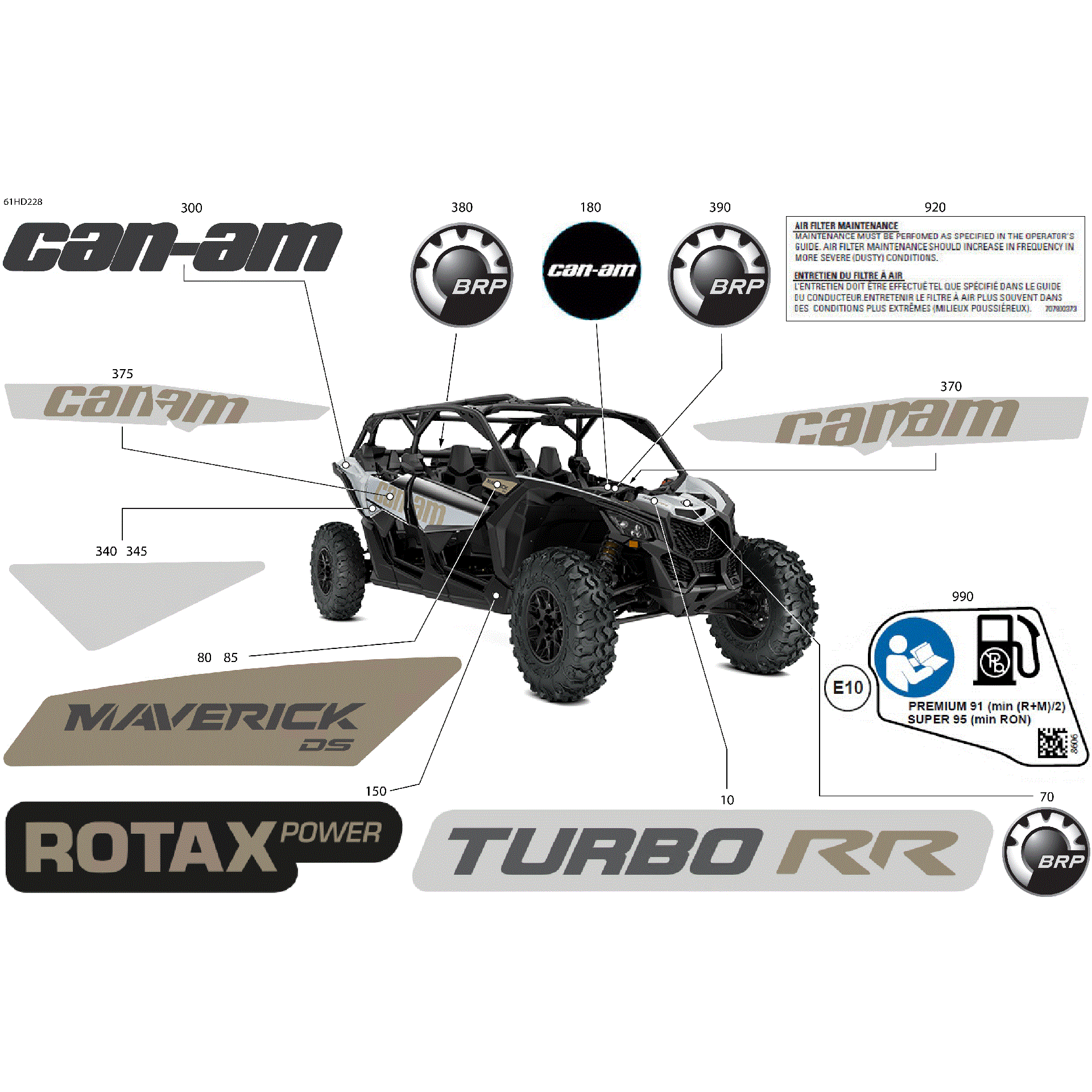 An Image of a Genuine Can-Am Parts Schematic Diagram showing the schematic - BODY - DECALS