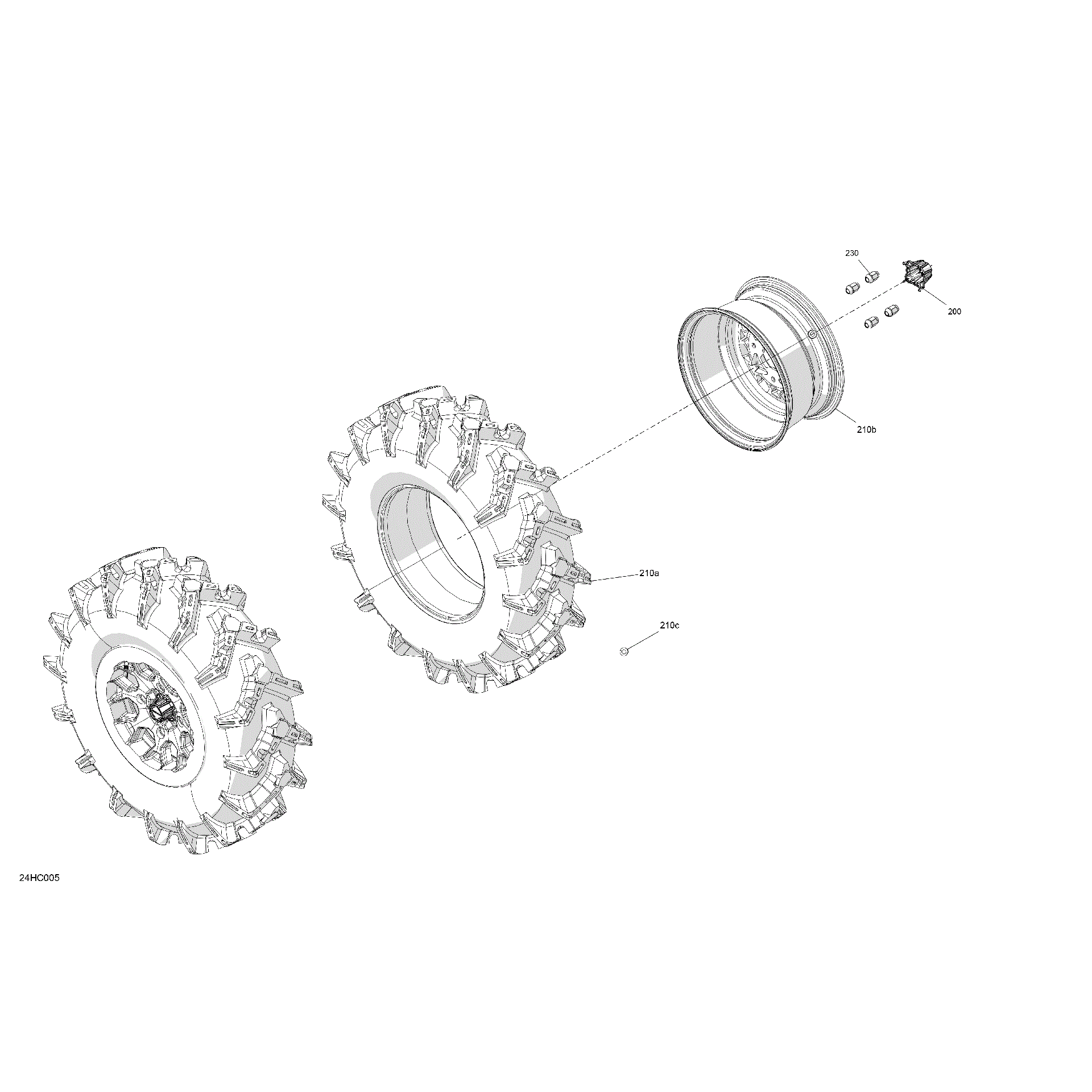 An Image of a Genuine Can-Am Parts Schematic Diagram showing the schematic - DRIVE - FRONT WHEELS - 64IN