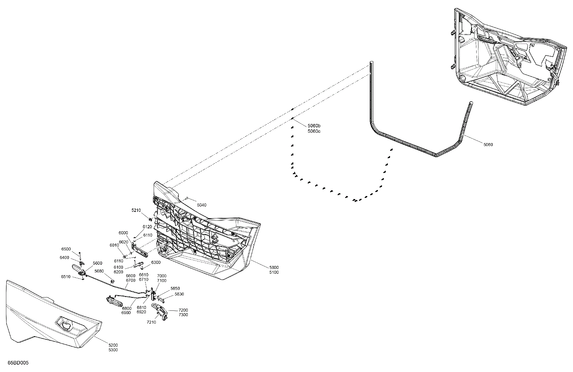 An Image of a Genuine Can-Am Parts Schematic Diagram showing the schematic - ENCLOSURE CAB - DOORS