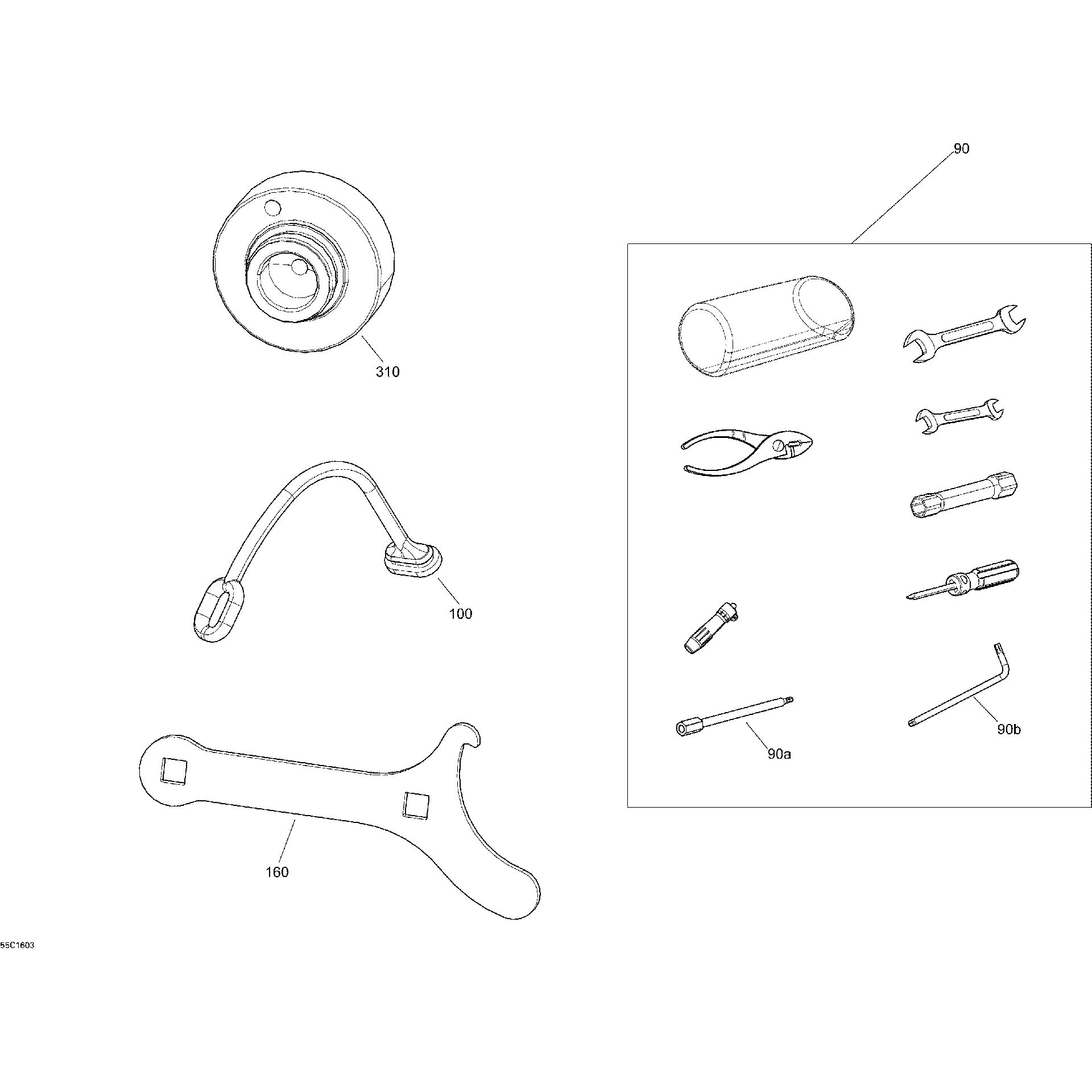 An Image of a Genuine Can-Am Parts Schematic Diagram showing the schematic - TOOLS