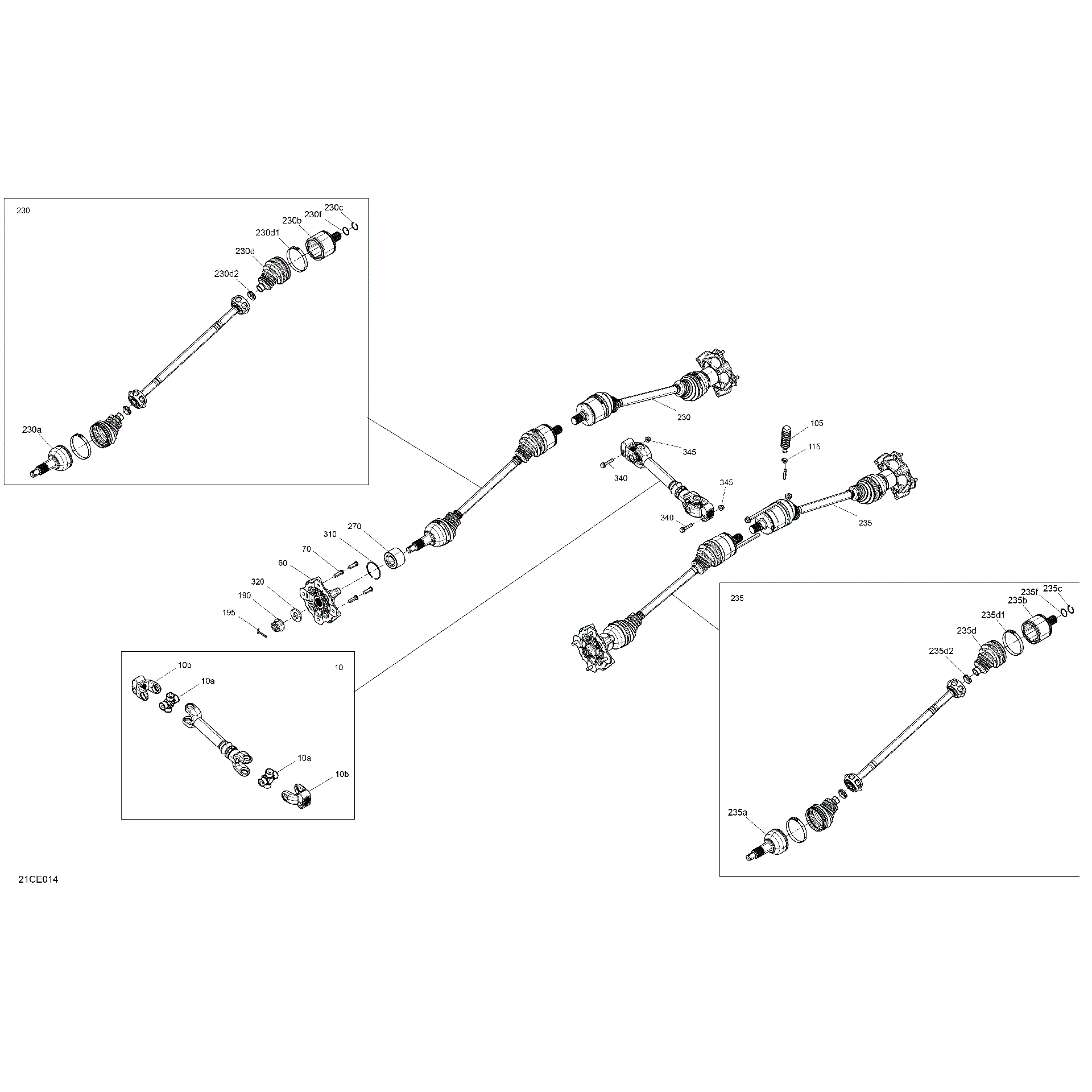 An Image of a Genuine Can-Am Parts Schematic Diagram showing the schematic - DRIVE - REAR - COMMON PARTS