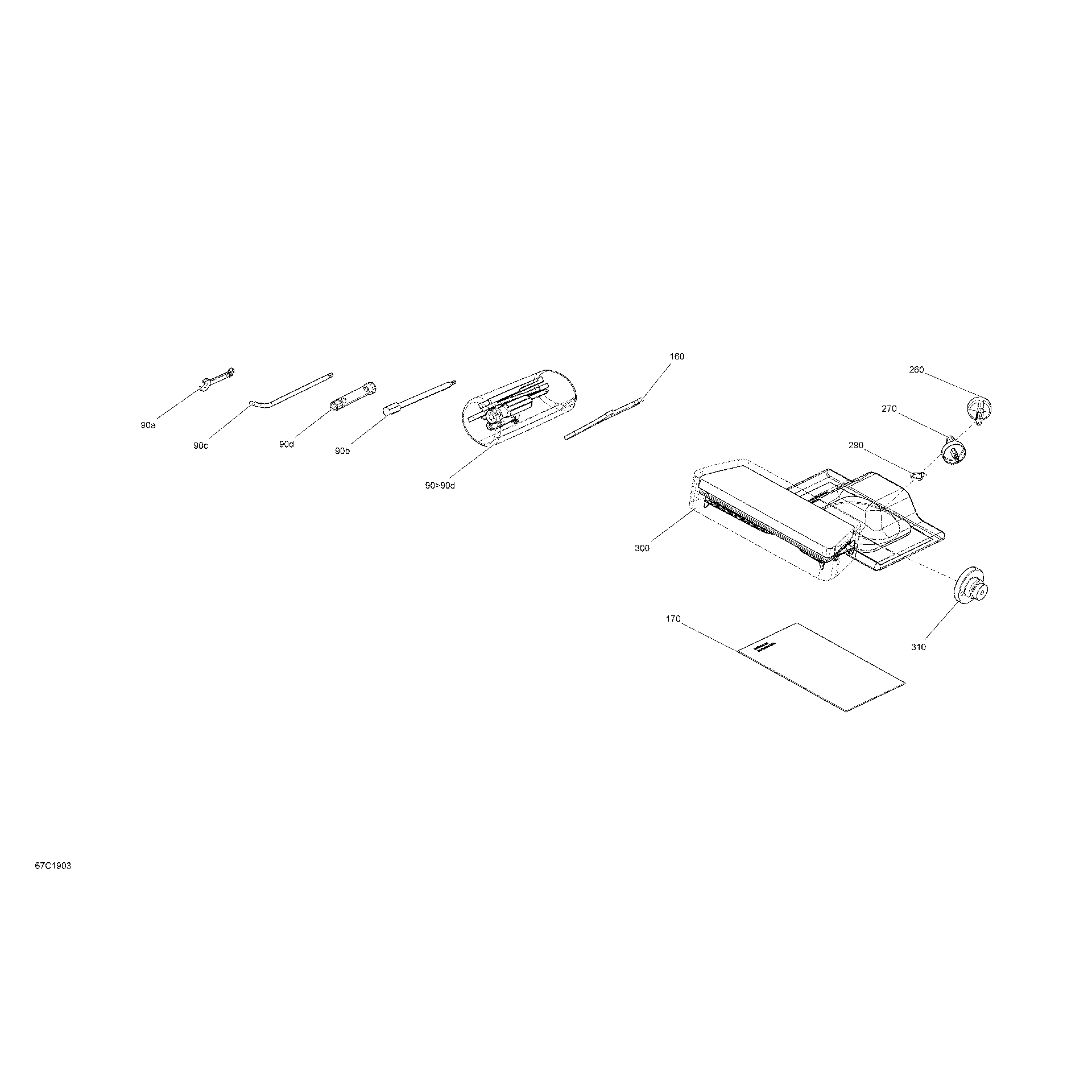 An Image of a Genuine Can-Am Parts Schematic Diagram showing the schematic - STORAGE TRAY