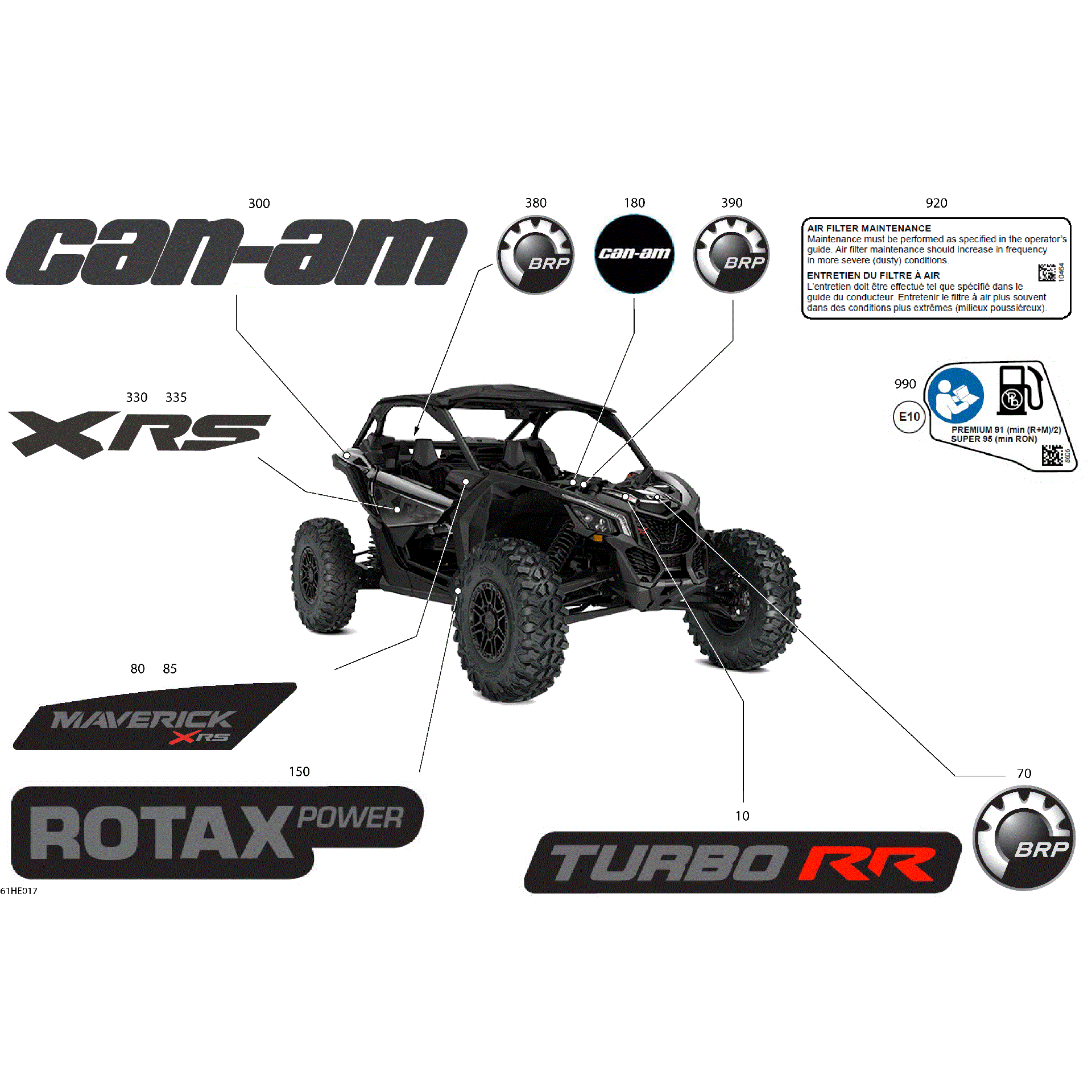 An Image of a Genuine Can-Am Parts Schematic Diagram showing the schematic - BODY - DECALS