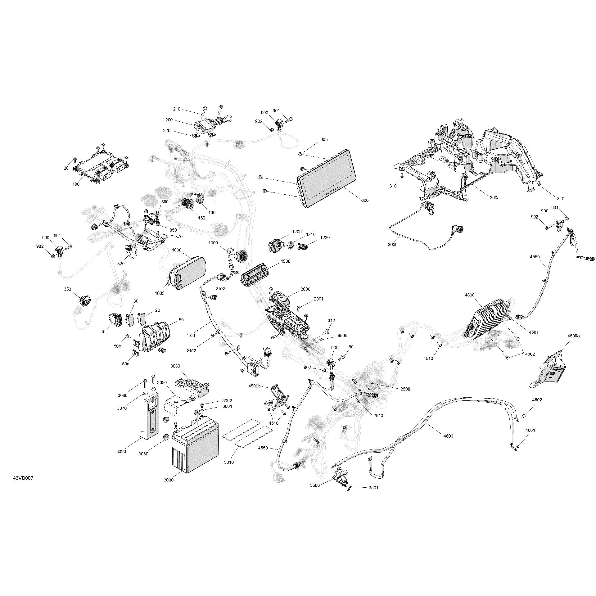An Image of a Genuine Can-Am Parts Schematic Diagram showing the schematic - ELECTRIC - CENTRAL ELECTRIC
