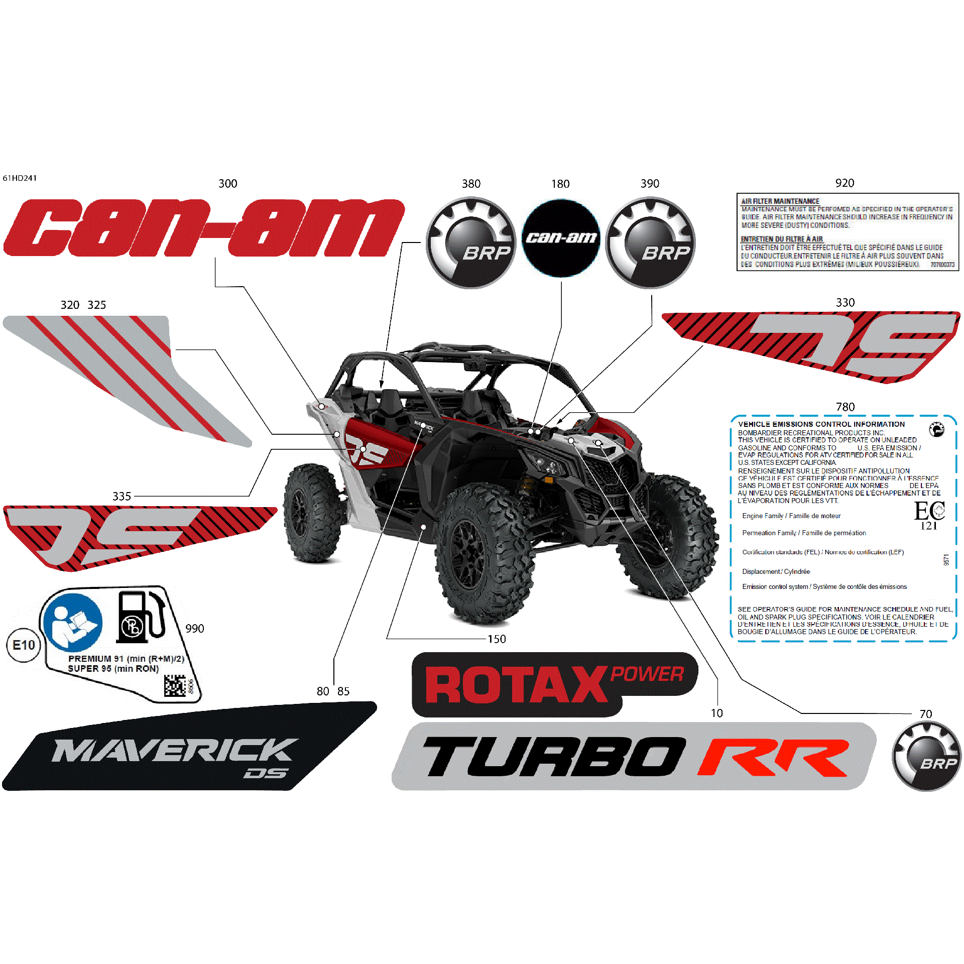 An Image of a Genuine Can-Am Parts Schematic Diagram showing the schematic - BODY - DECALS