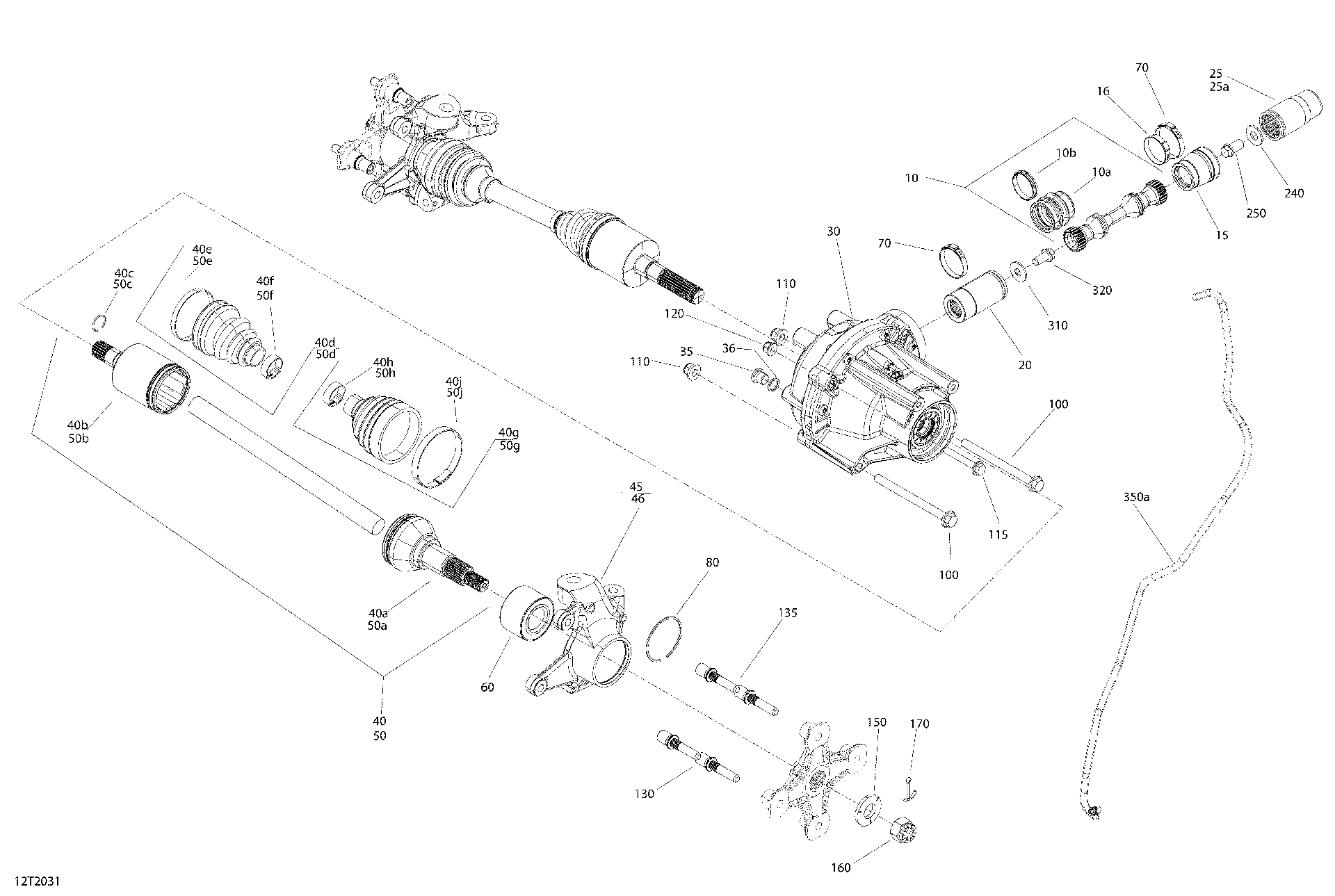 An Image of a Genuine Can-Am Parts Schematic Diagram showing the schematic - FRONT DRIVE