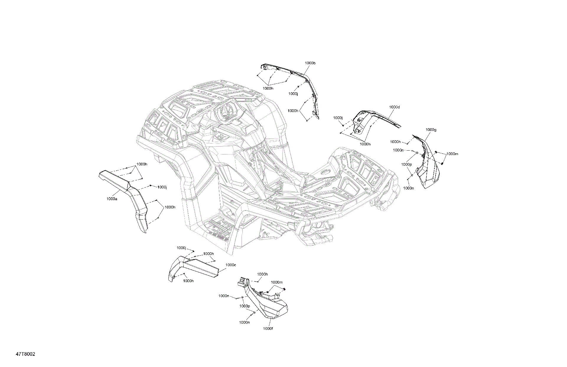 An Image of a Genuine Can-Am Parts Schematic Diagram showing the schematic - BODY - MUDGUARD
