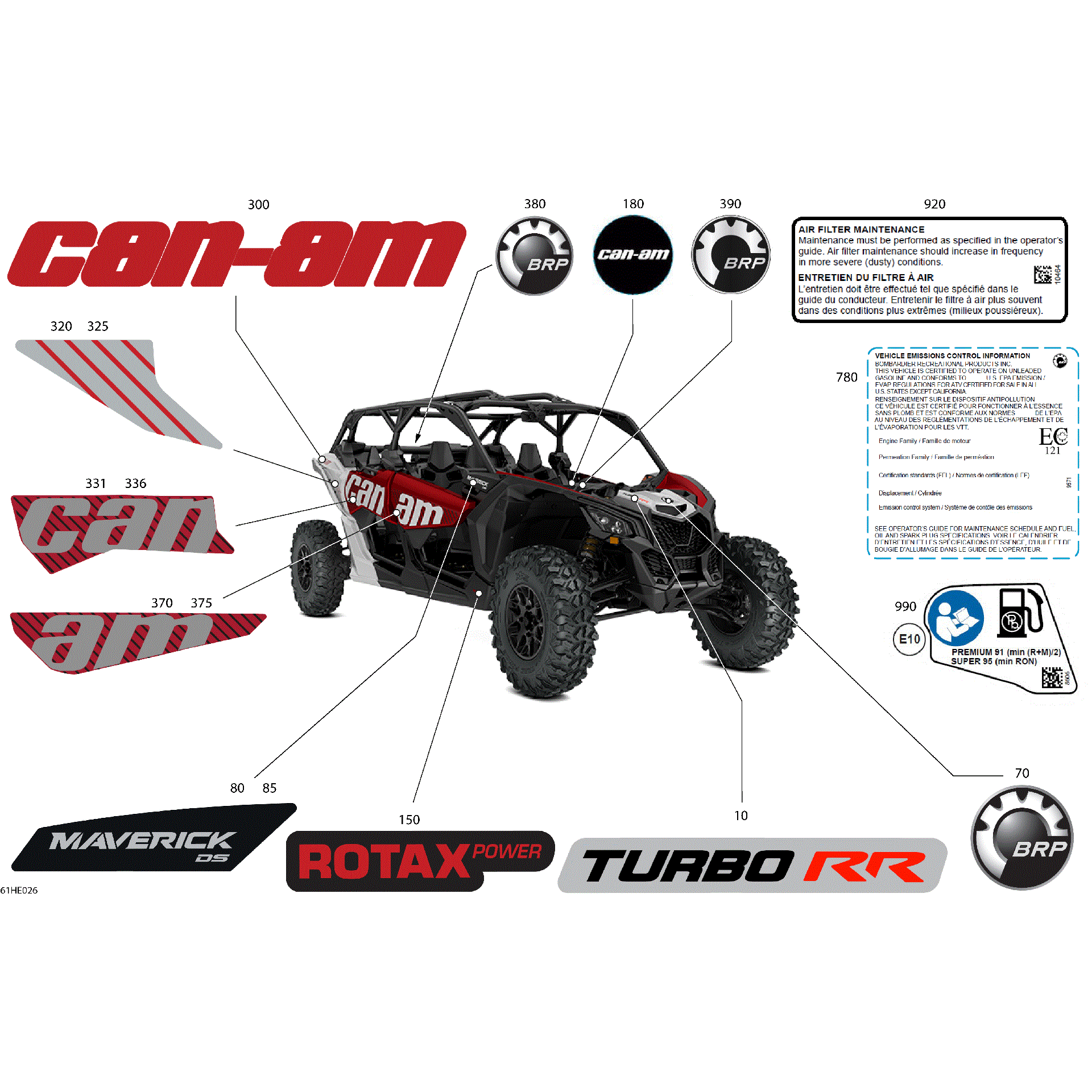 An Image of a Genuine Can-Am Parts Schematic Diagram showing the schematic - BODY - DECALS