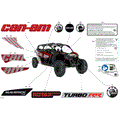 BODY - DECALS - 2025 CAN AM MAVERICK MAX TURBO RR DS 64 INCH - FIERY RED METALLIC - 64" WIDTH