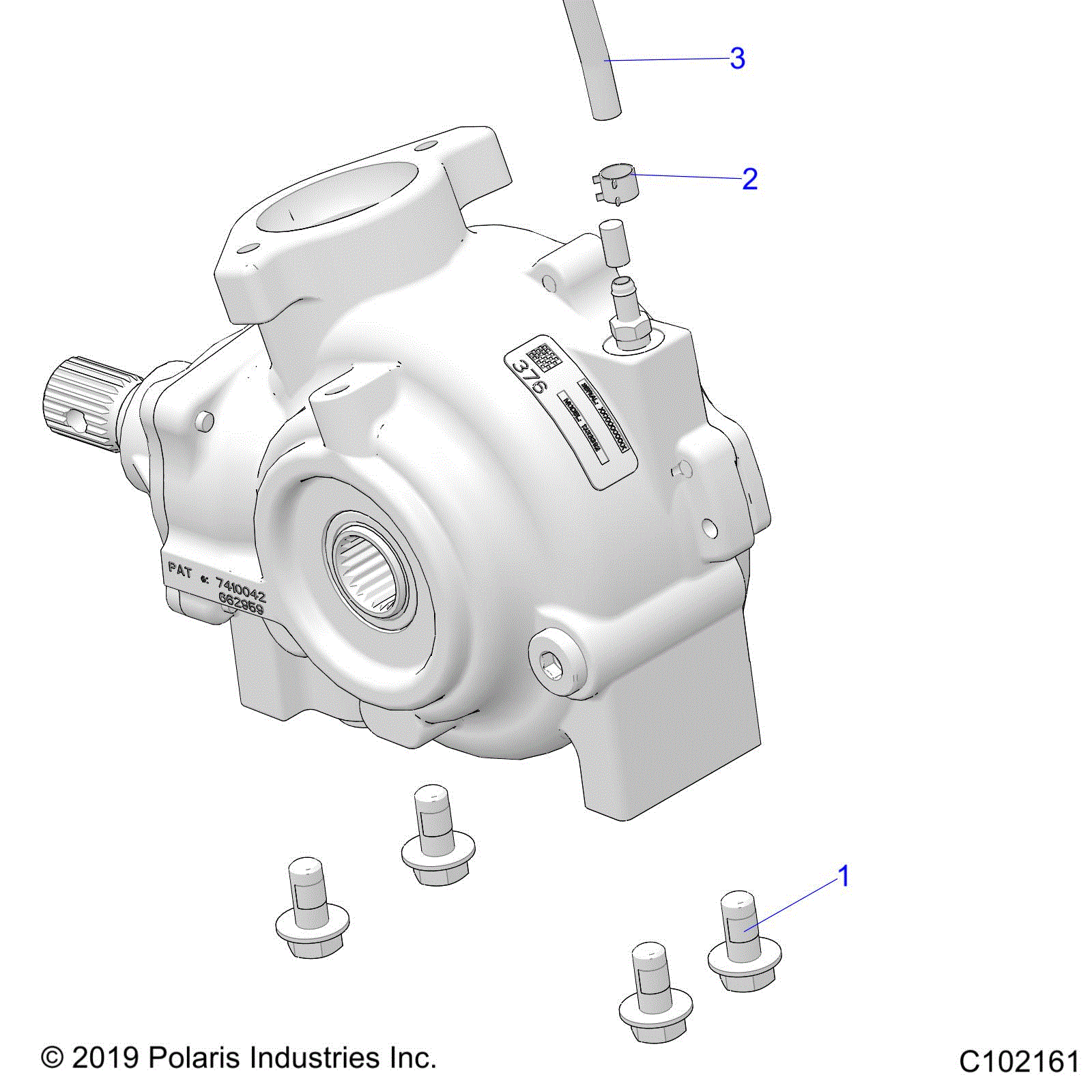 An Image of a Genuine Polaris Parts Schematic Diagram showing the schematic - DRIVE TRAIN: GEARCASE MOUNTING FRONT - 2024 POLARIS SPORTSMAN TOURING XP 1000 TRAIL