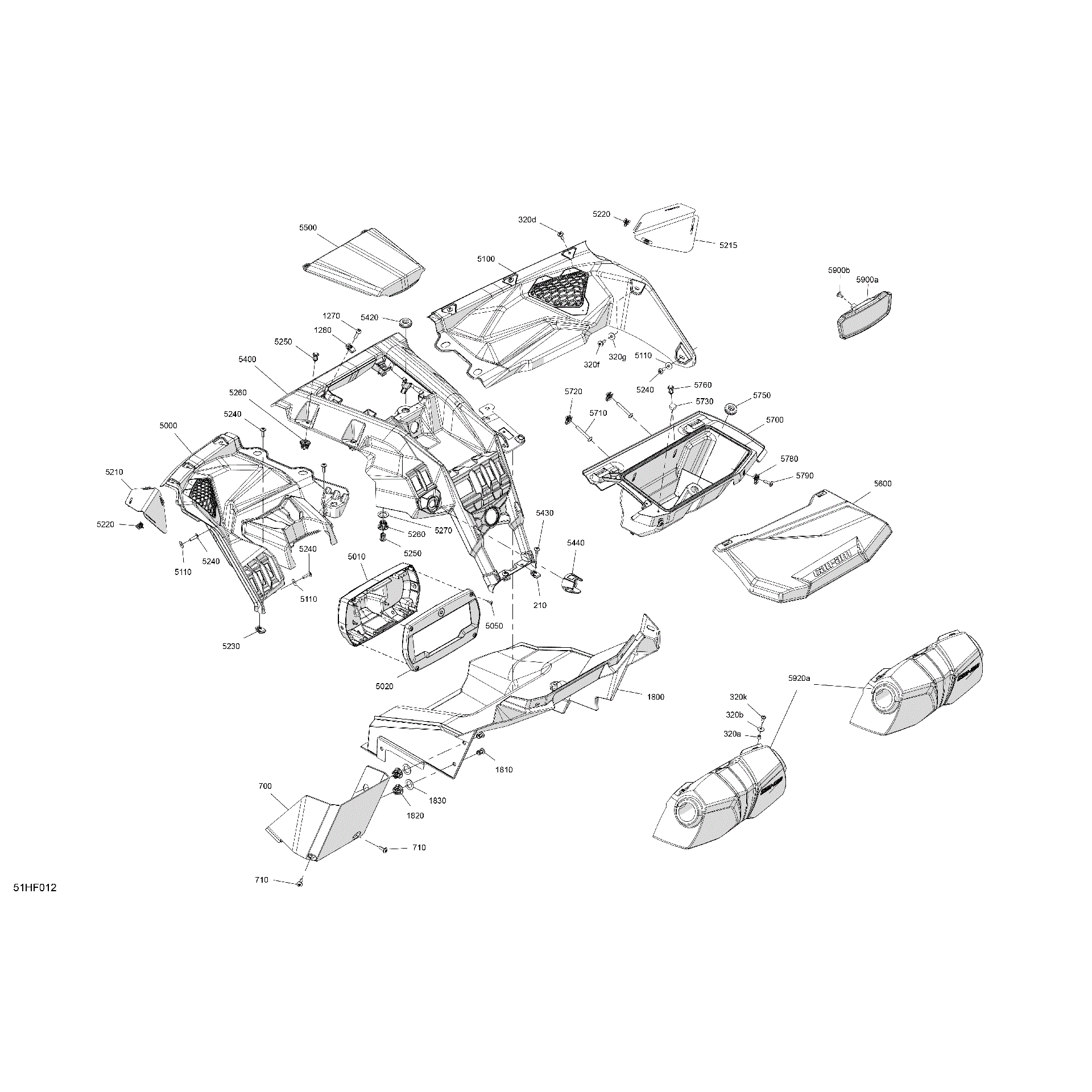An Image of a Genuine Can-Am Parts Schematic Diagram showing the schematic - CAB INTERIOR - DASHBOARD