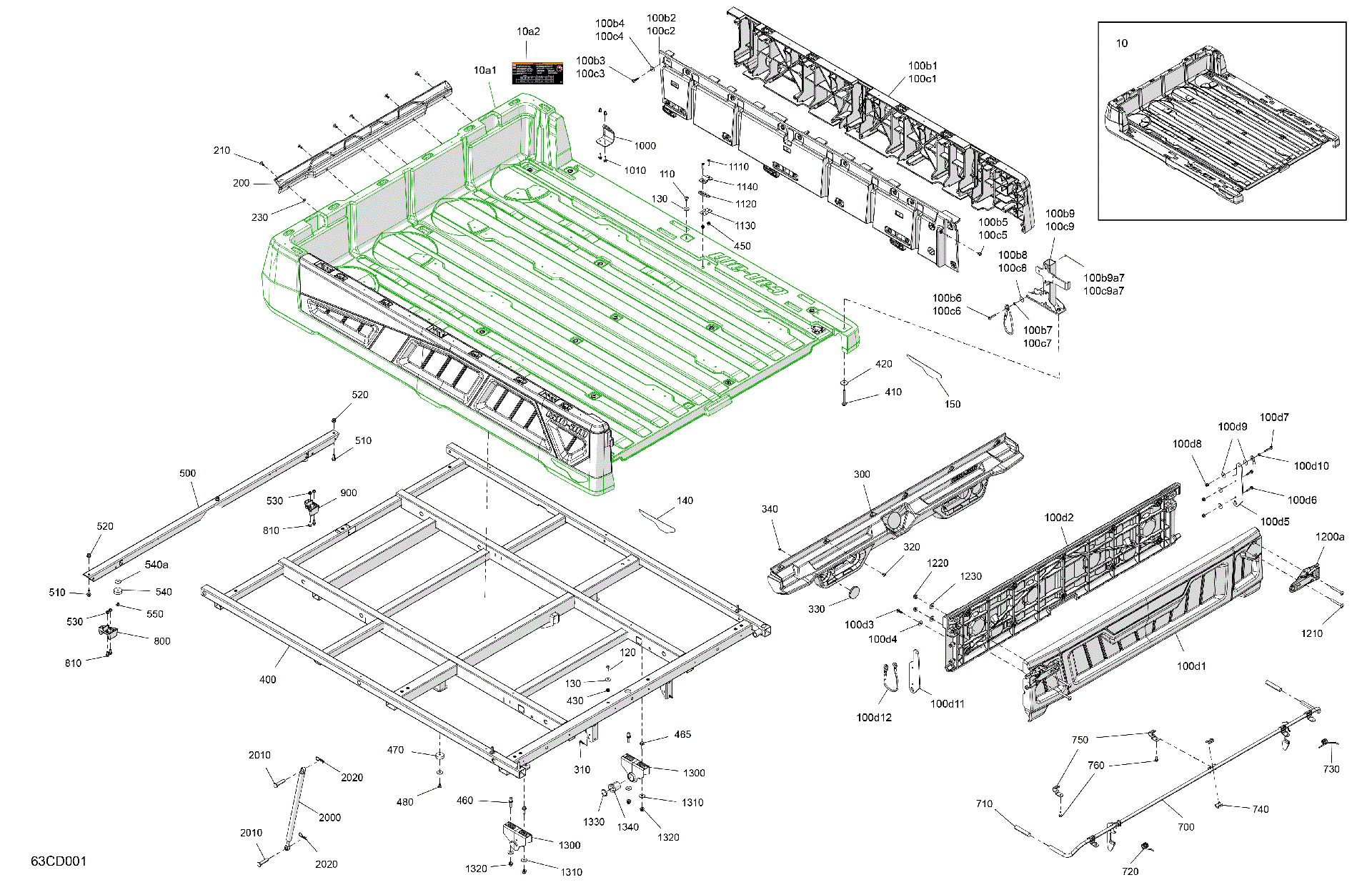 An Image of a Genuine Can-Am Parts Schematic Diagram showing the schematic - BODY - CARGO