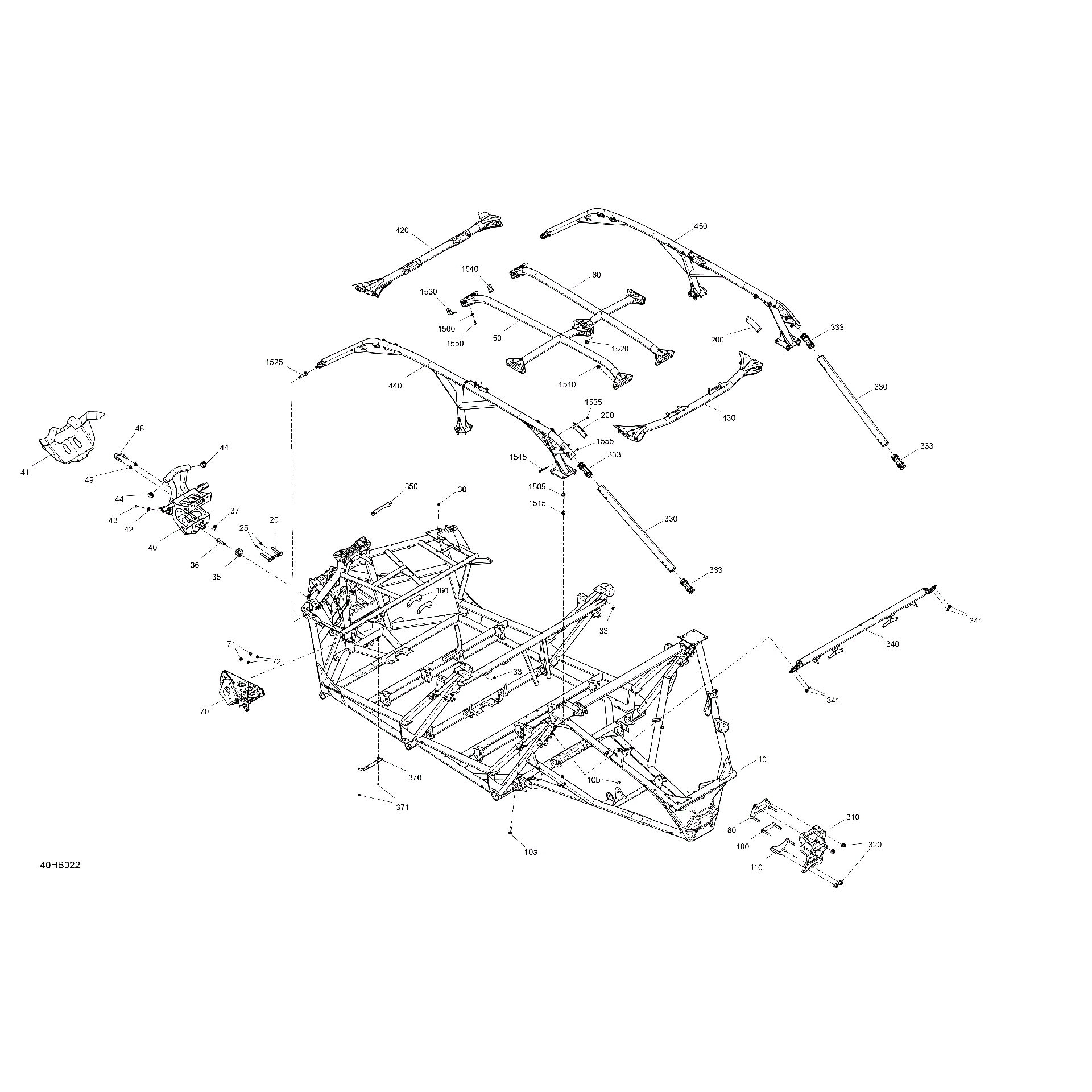 An Image of a Genuine Can-Am Parts Schematic Diagram showing the schematic - FRAME - SYSTEM