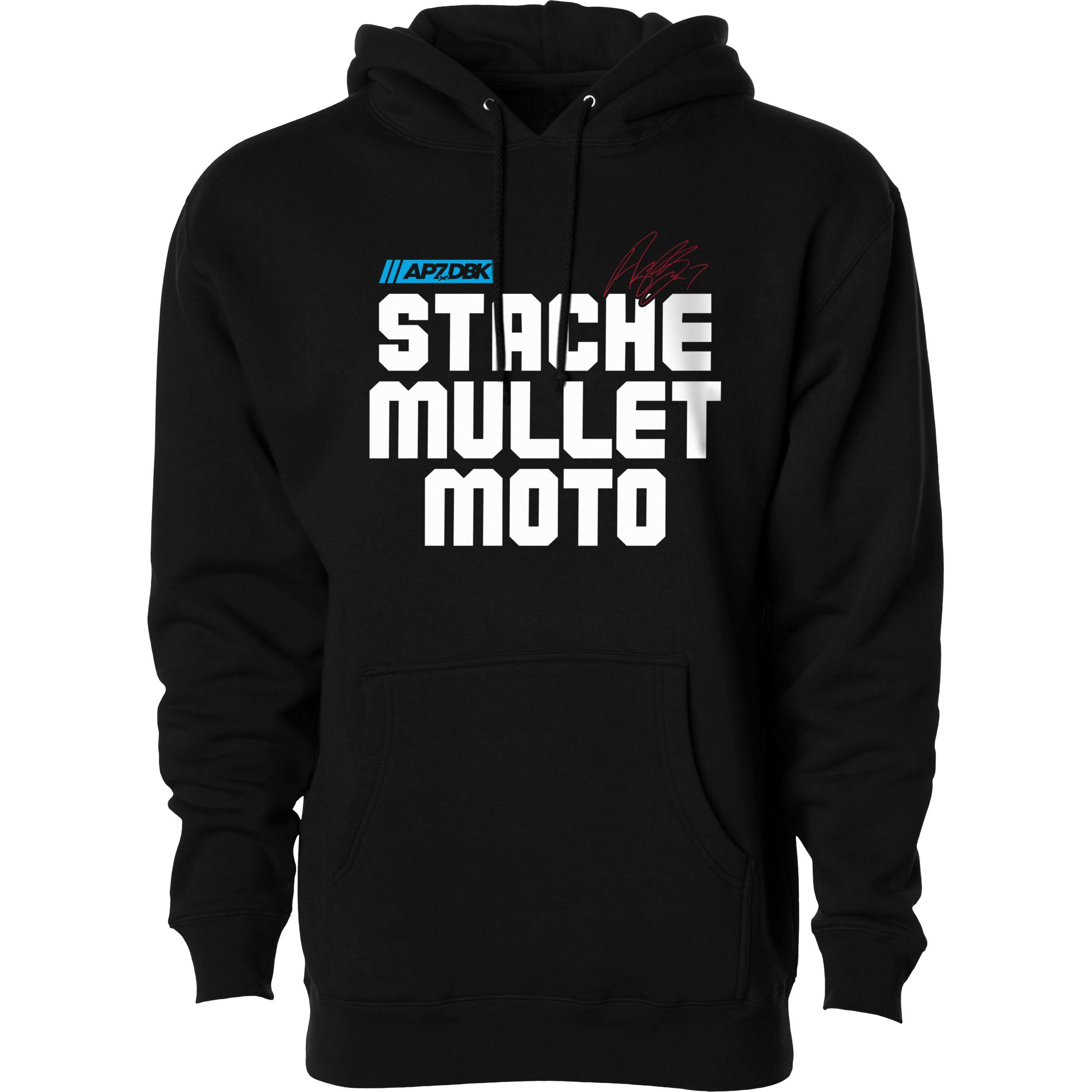 Stache Mullet Moto Hoodie by DBK