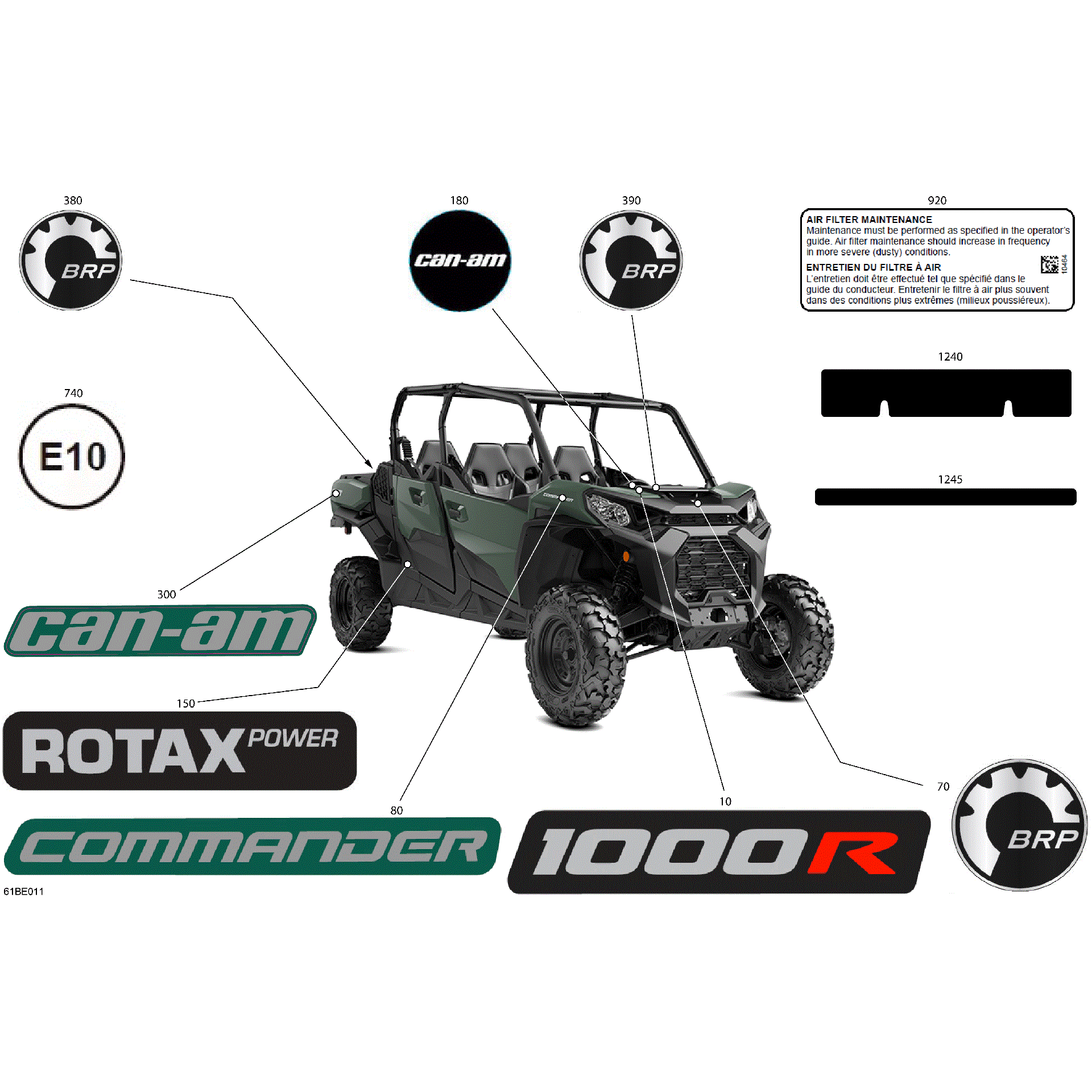 An Image of a Genuine Can-Am Parts Schematic Diagram showing the schematic - BODY - DECALS