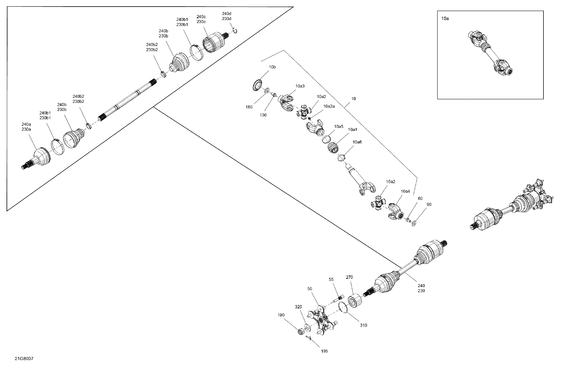 An Image of a Genuine Can-Am Parts Schematic Diagram showing the schematic - DRIVE - REAR - COMMON PARTS