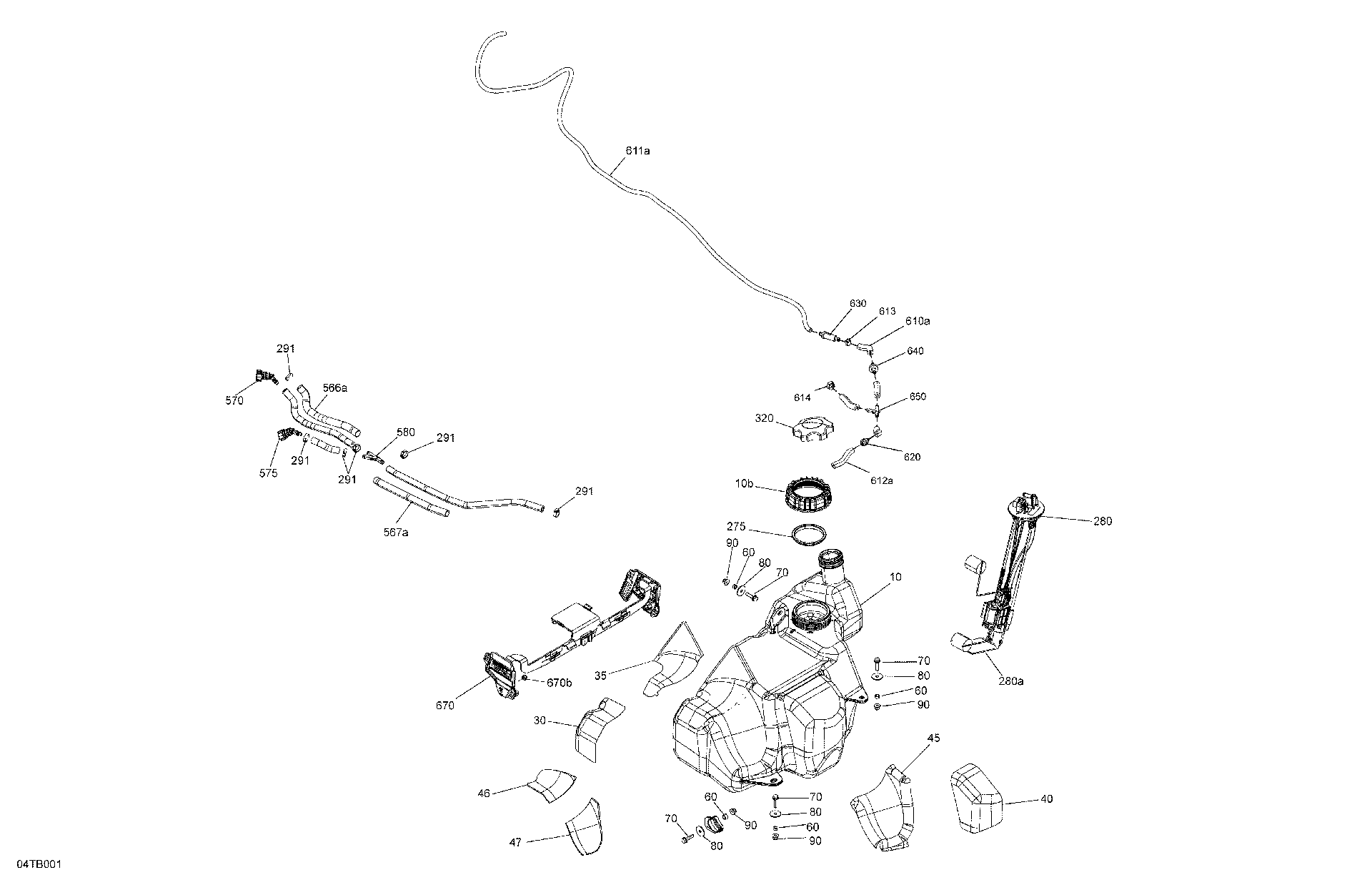 An Image of a Genuine Can-Am Parts Schematic Diagram showing the schematic - ENGINE - FUEL
