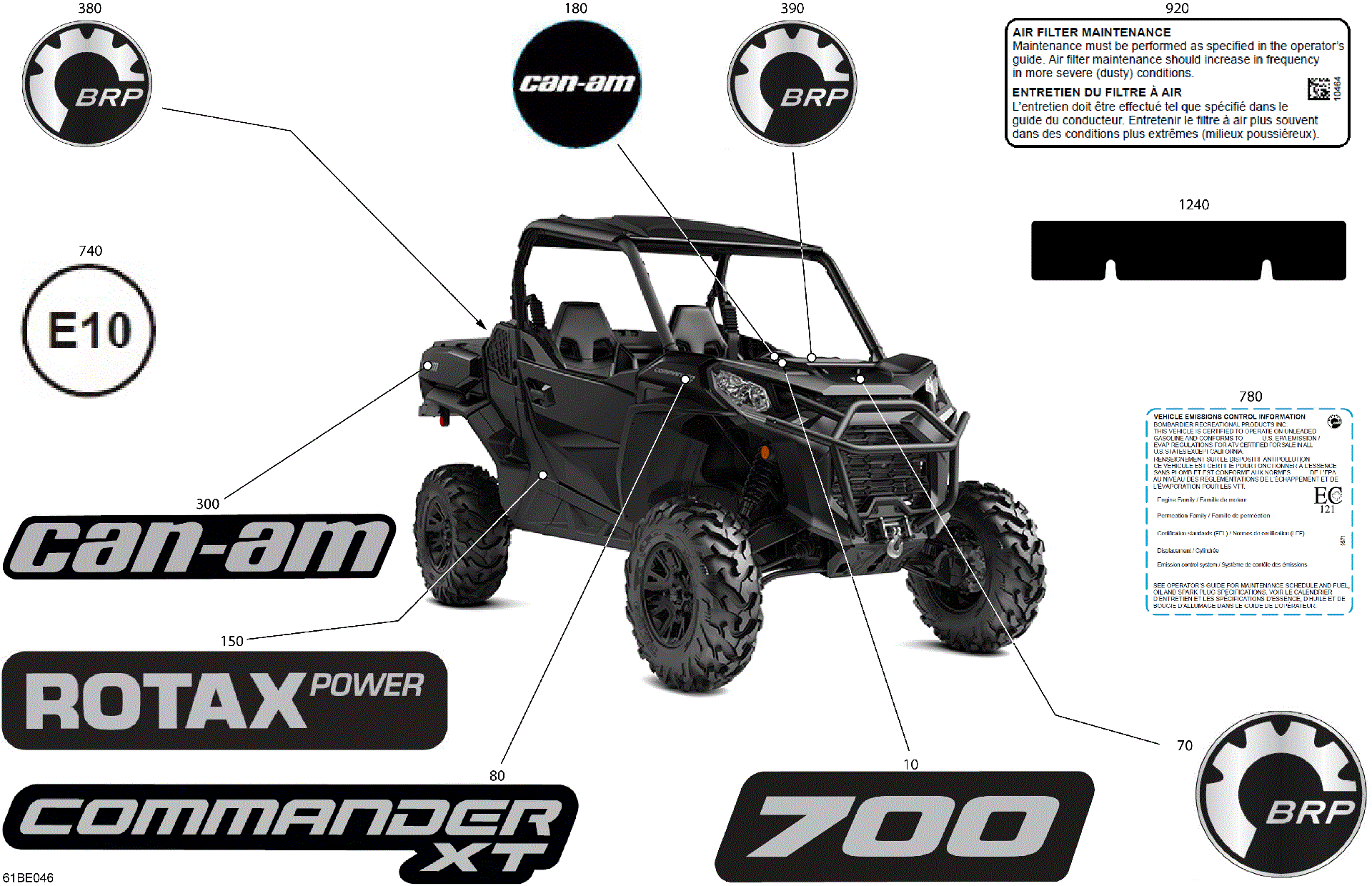 An Image of a Genuine Can-Am Parts Schematic Diagram showing the schematic - BODY - DECALS
