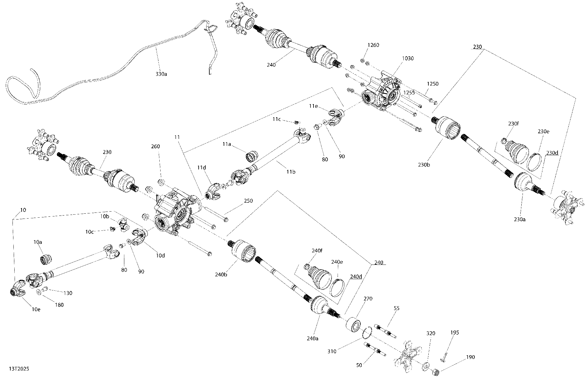 An Image of a Genuine Can-Am Parts Schematic Diagram showing the schematic - REAR DRIVE - COMMON PARTS