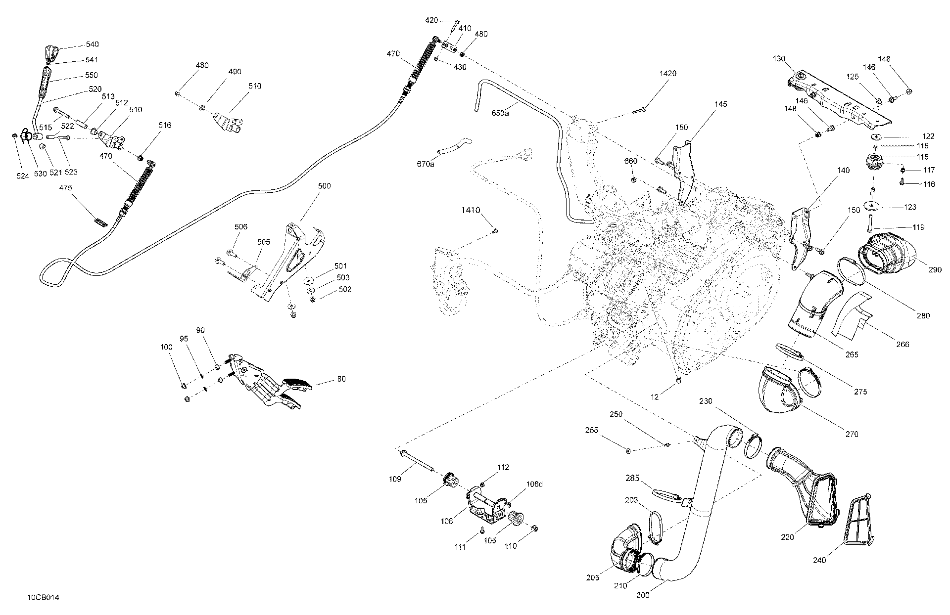 An Image of a Genuine Can-Am Parts Schematic Diagram showing the schematic - ENGINE - SYSTEM
