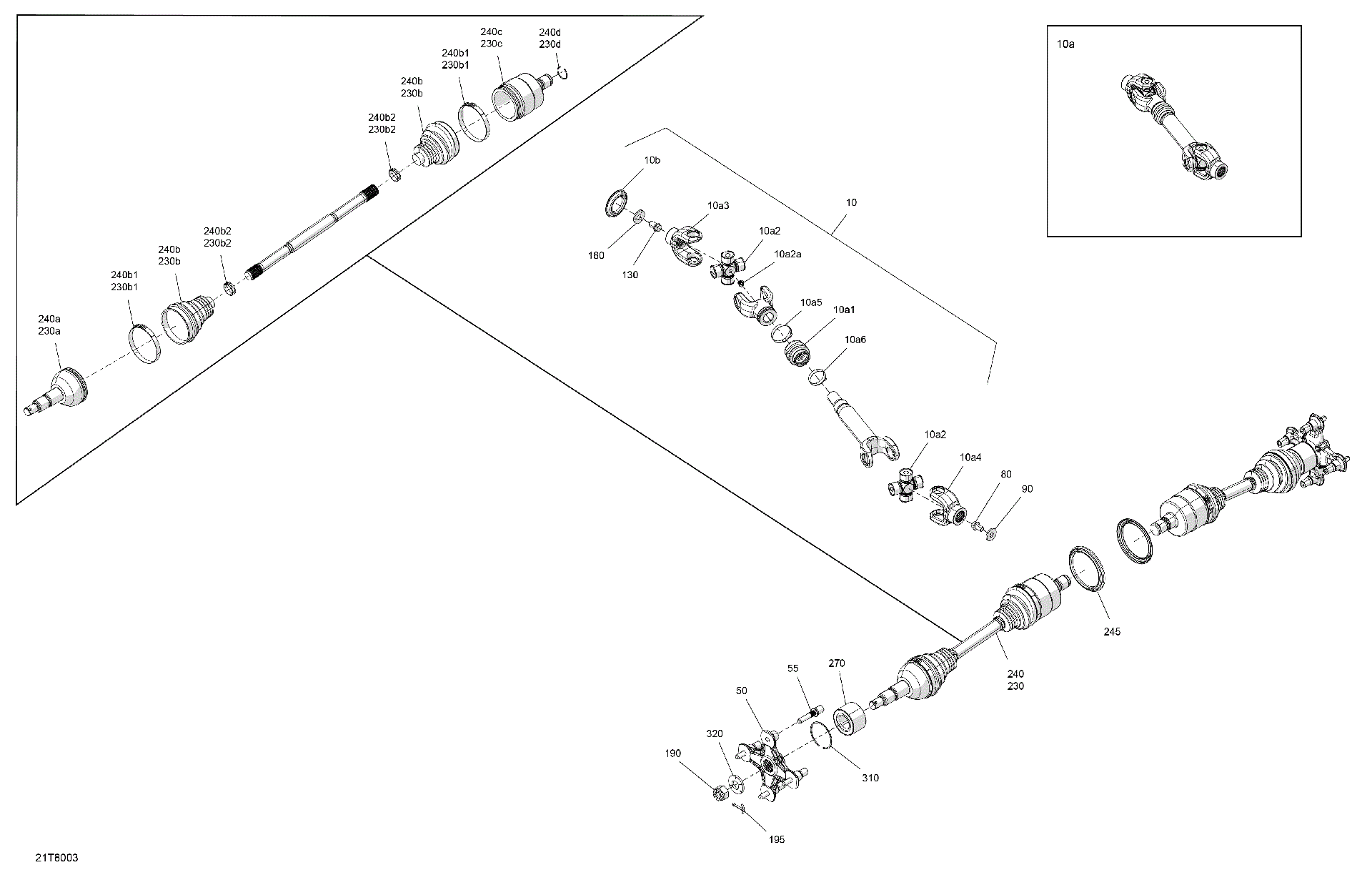 An Image of a Genuine Can-Am Parts Schematic Diagram showing the schematic - DRIVE - REAR - COMMON PARTS