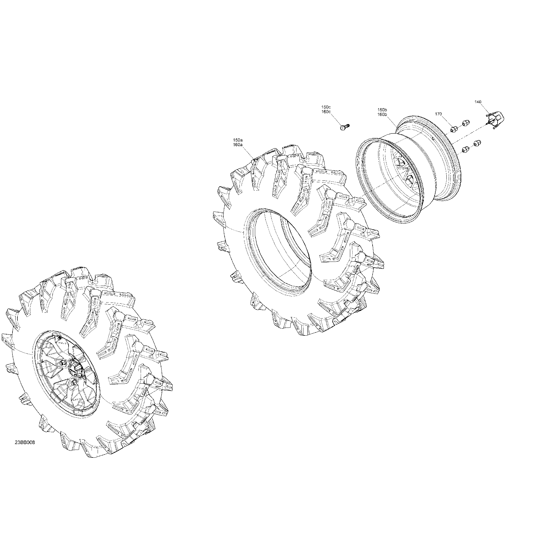 An Image of a Genuine Can-Am Parts Schematic Diagram showing the schematic - DRIVE - REAR WHEELS
