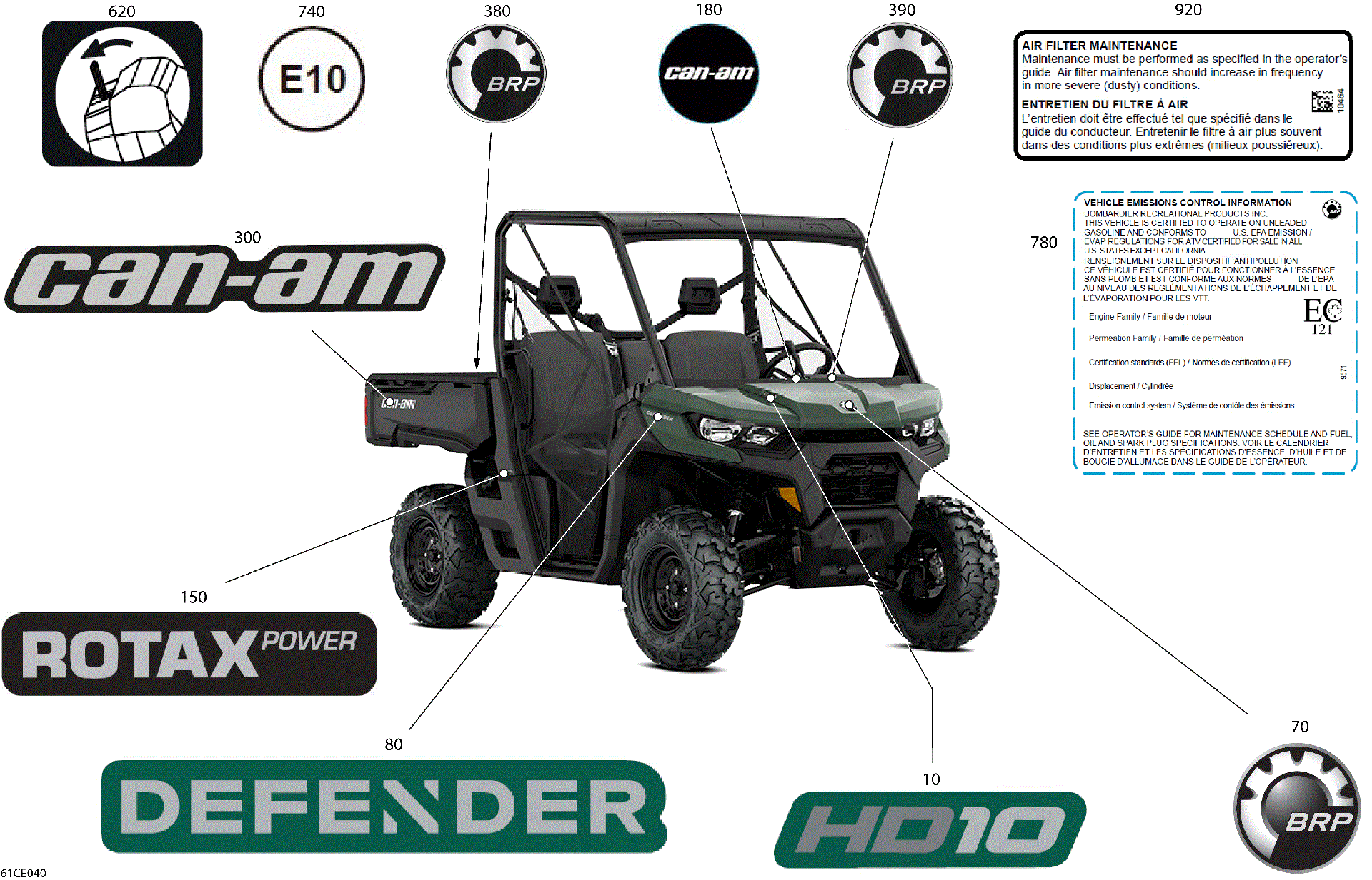 An Image of a Genuine Can-Am Parts Schematic Diagram showing the schematic - BODY - DECALS