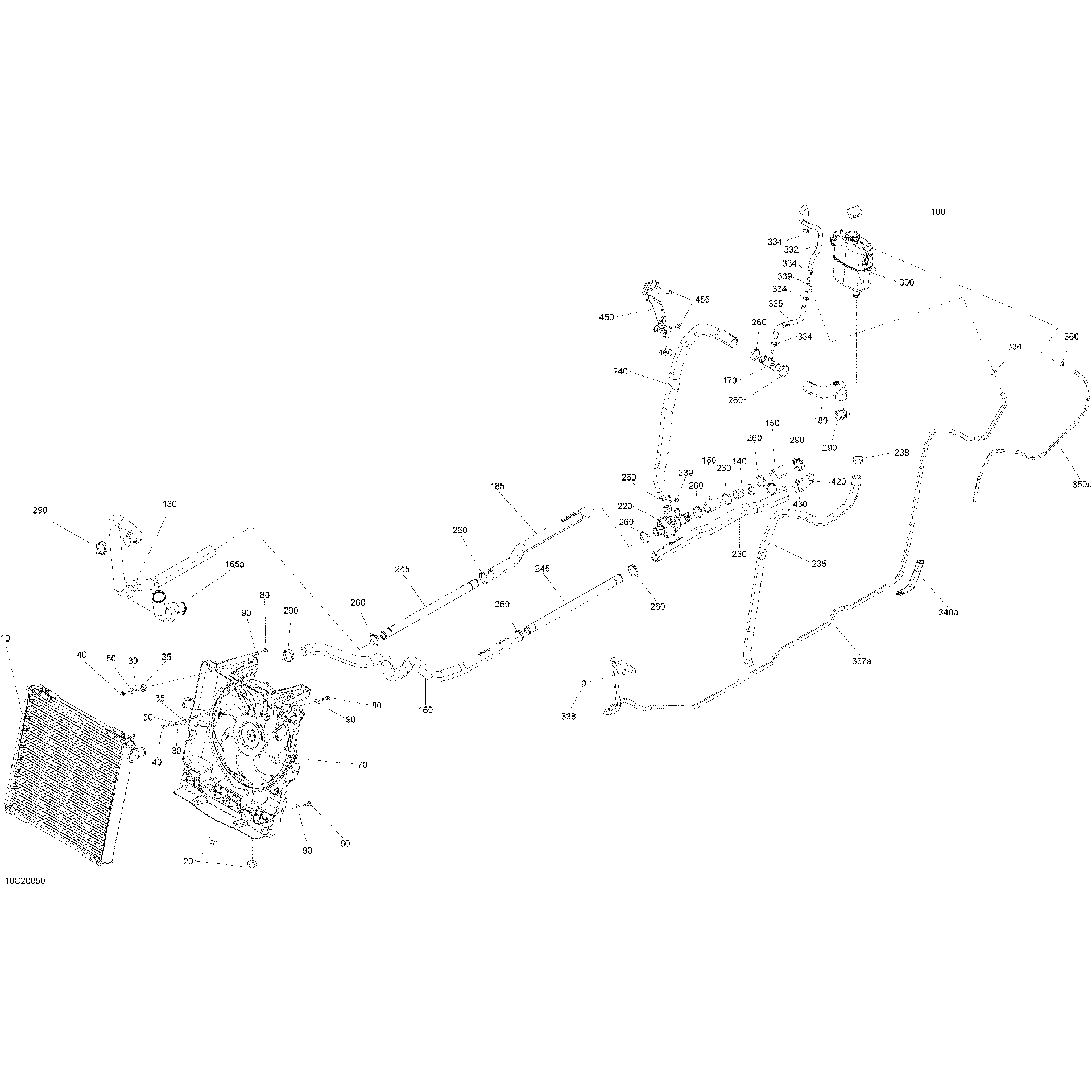 An Image of a Genuine Can-Am Parts Schematic Diagram showing the schematic - COOLING - SYSTEM