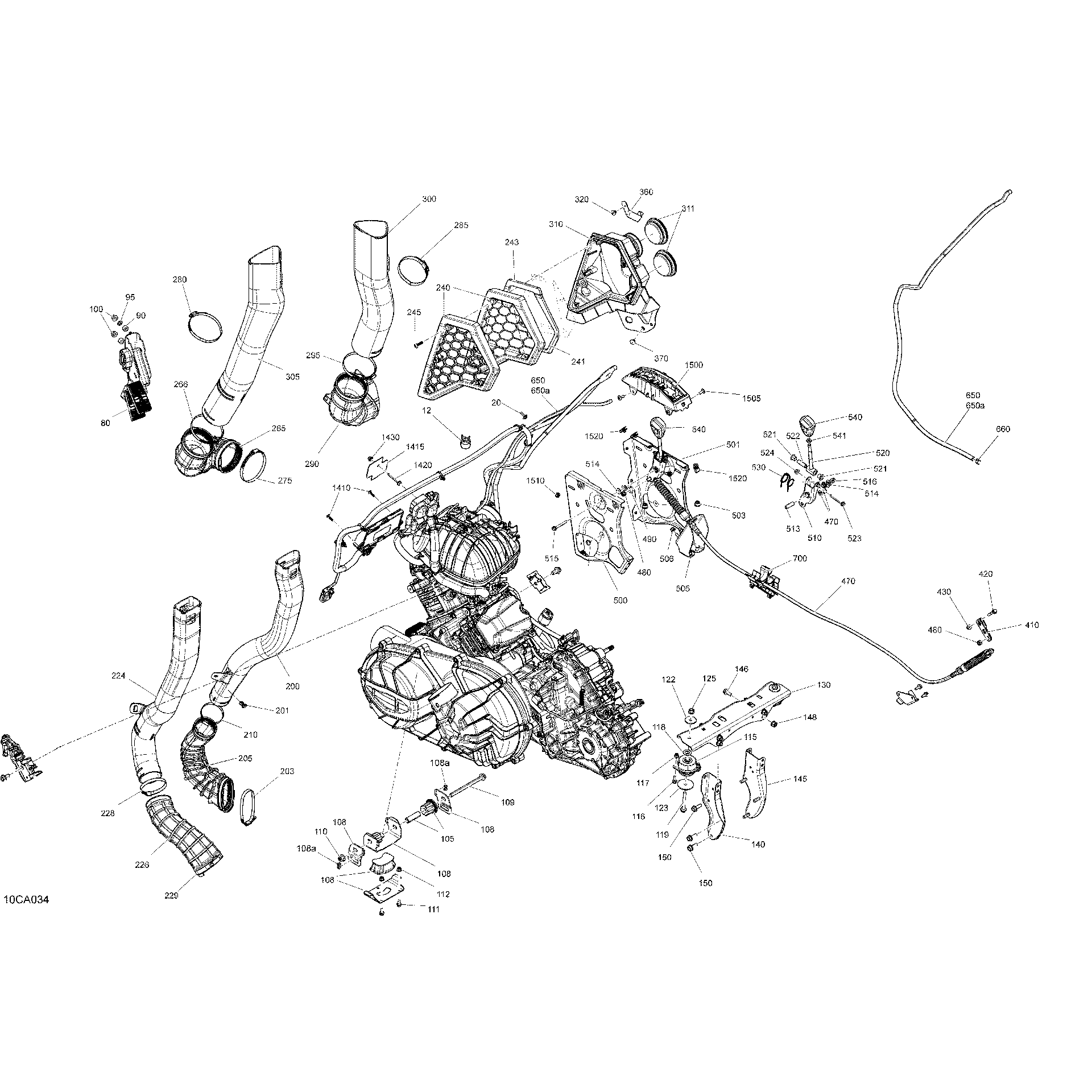 An Image of a Genuine Can-Am Parts Schematic Diagram showing the schematic - ENGINE - SYSTEM