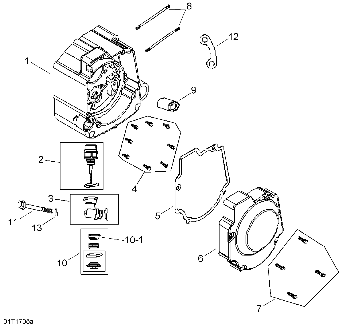 An Image of a Genuine Can-Am Parts Schematic Diagram showing the schematic - CRANKCASE RIGHT