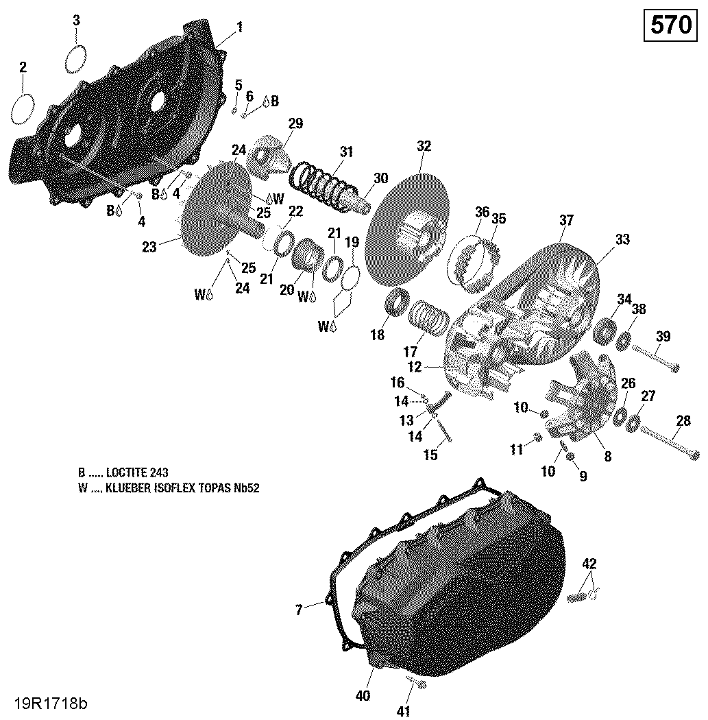 An Image of a Genuine Can-Am Parts Schematic Diagram showing the schematic - TRANSMISSION - 570 EFI (PACKAGE PRO)