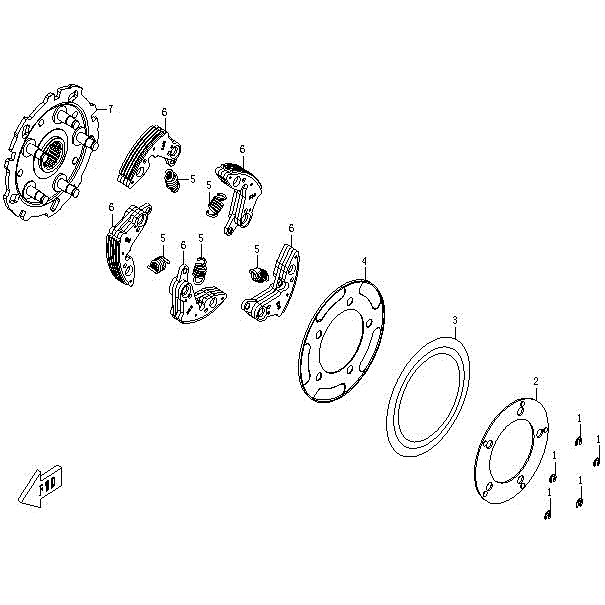 An Image of a genuine CFMOTO Parts Schematic Diagram showing the group - WET CLUTCH ASSY - 2015 CFMOTO CFORCE 500 SWB