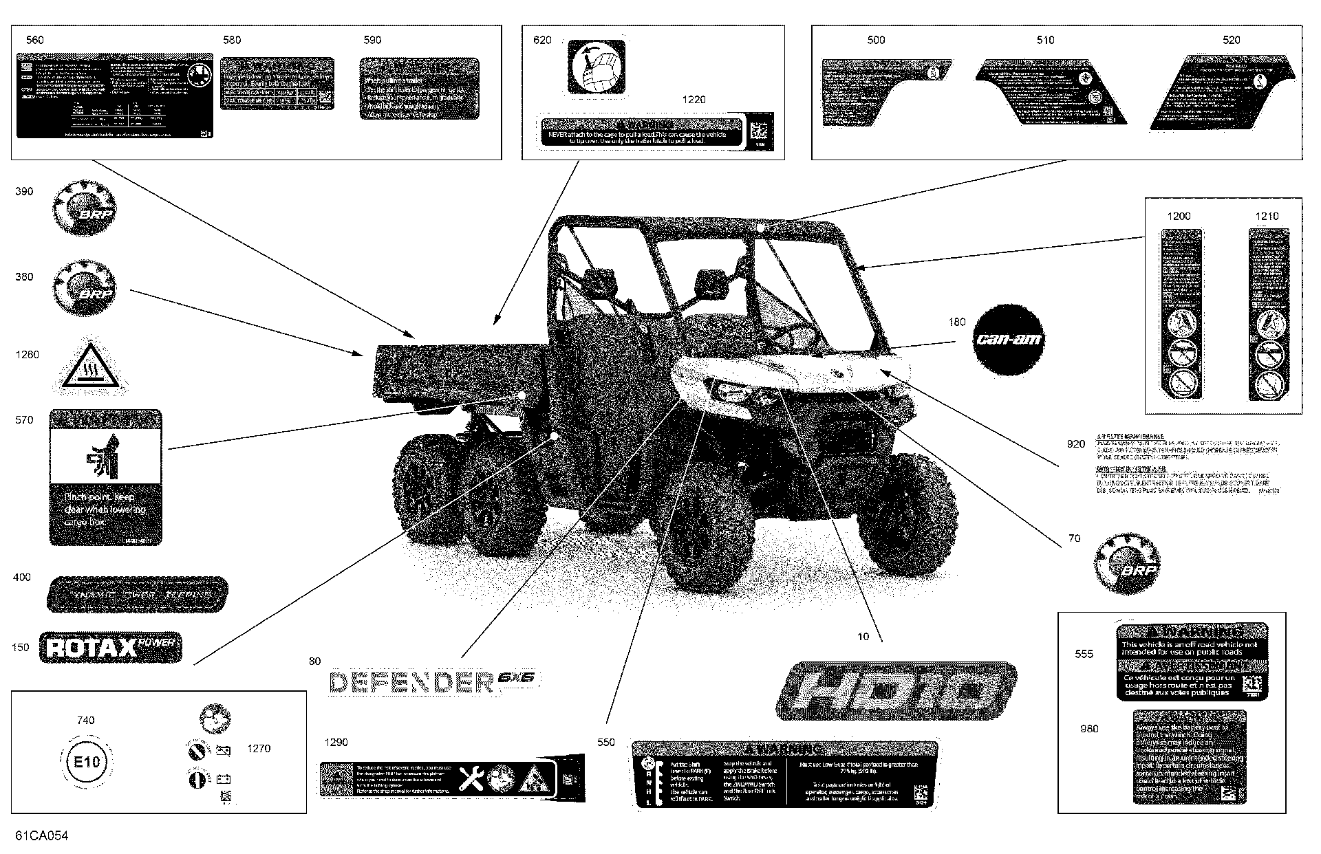 An Image of a Genuine Can-Am Parts Schematic Diagram showing the schematic - BODY - DECALS