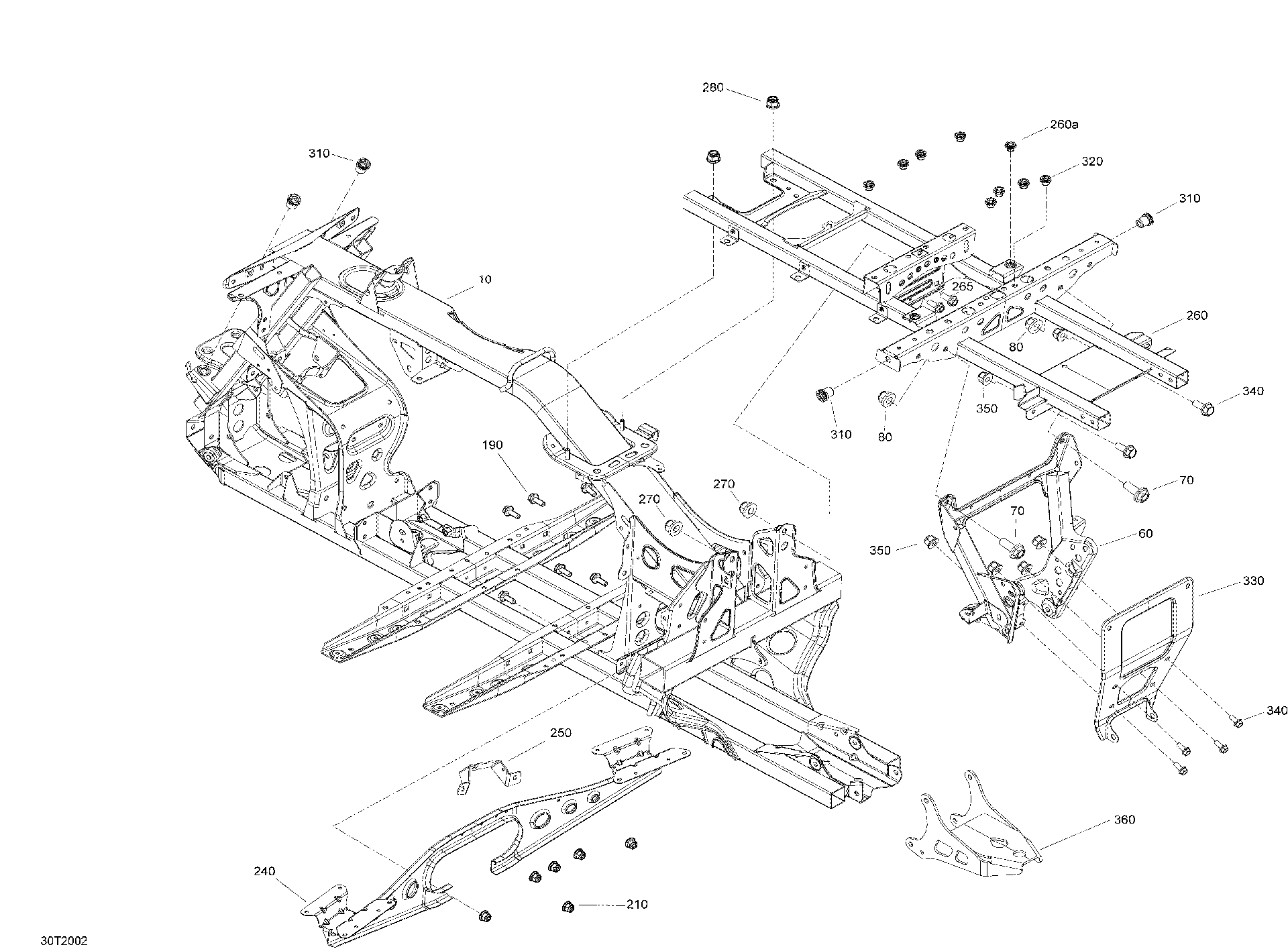 An Image of a Genuine Can-Am Parts Schematic Diagram showing the schematic - FRAME