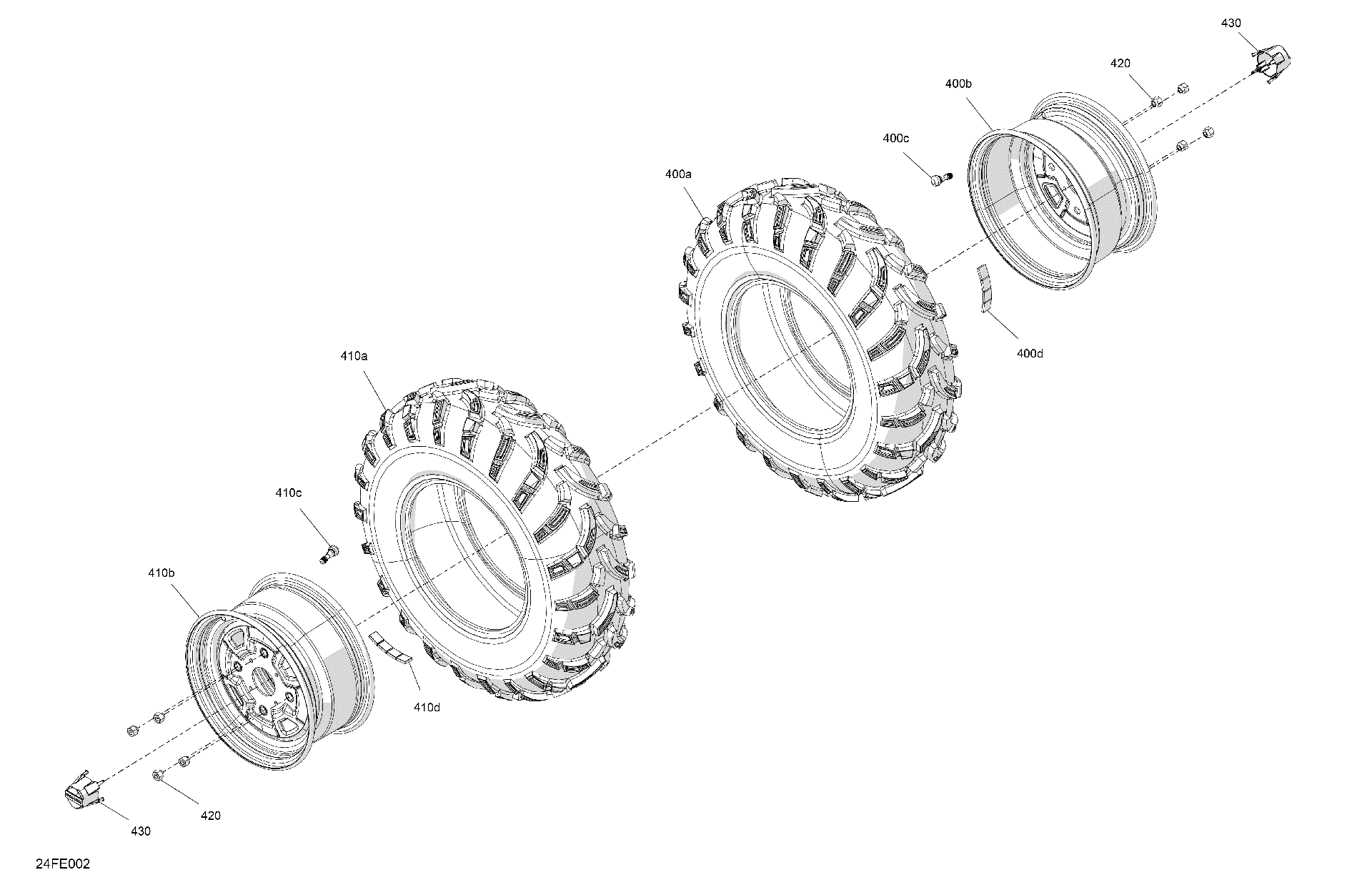 An Image of a Genuine Can-Am Parts Schematic Diagram showing the schematic - DRIVE - FRONT WHEELS
