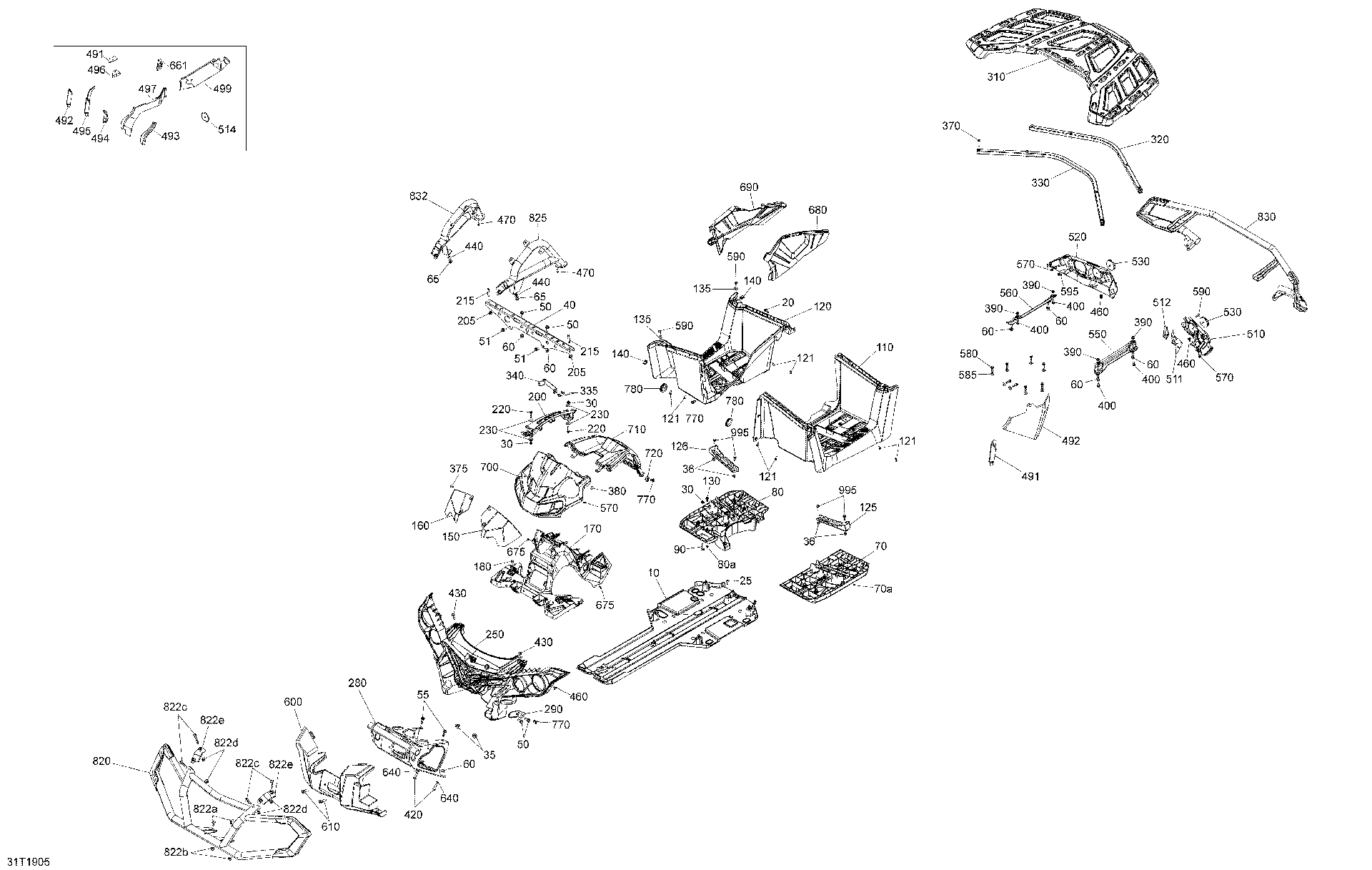 An Image of a Genuine Can-Am Parts Schematic Diagram showing the schematic - BODY AND ACCESSORIES EUROPE - 650 - X MR