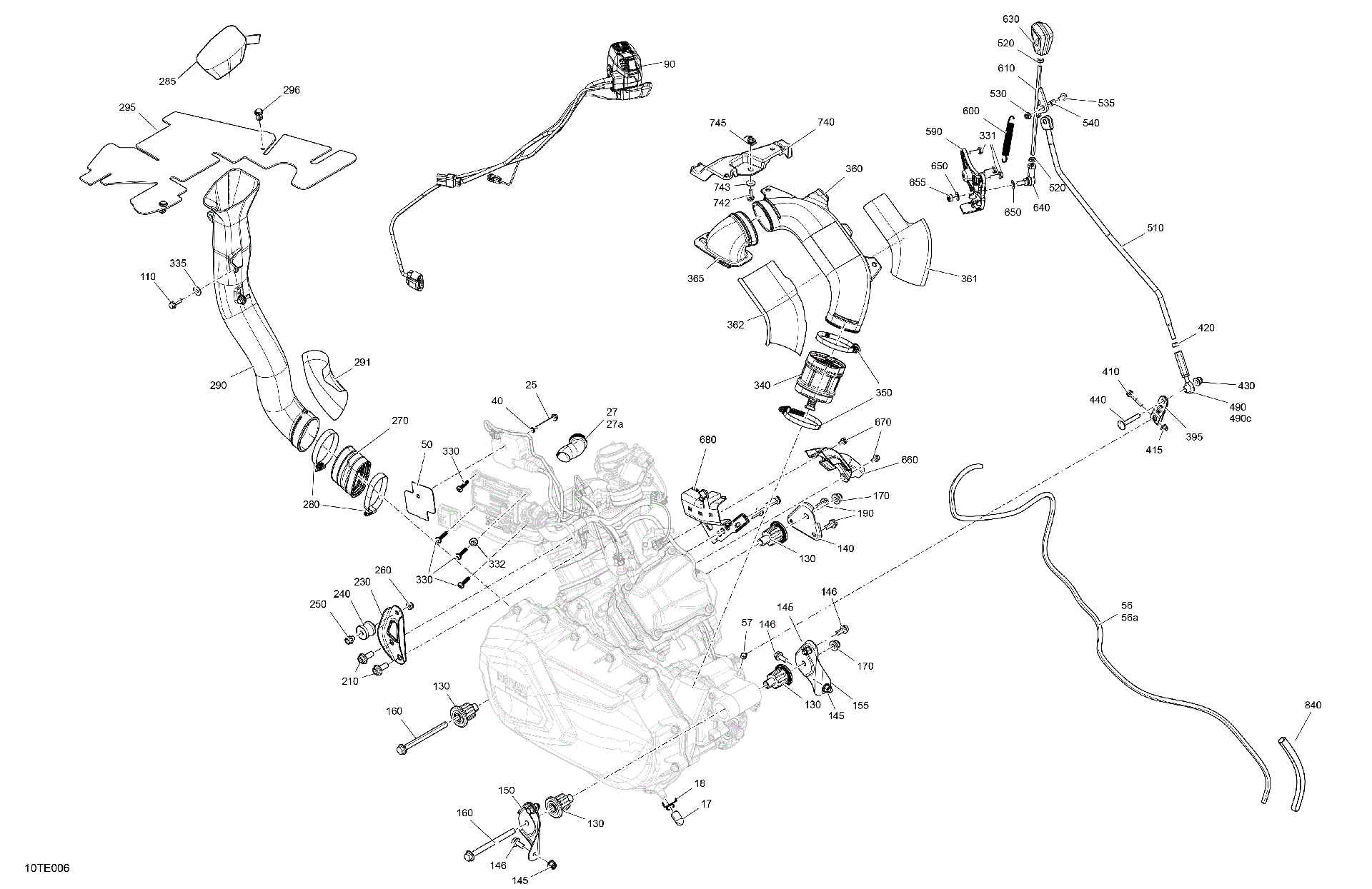 An Image of a Genuine Can-Am Parts Schematic Diagram showing the schematic - ENGINE - SYSTEM