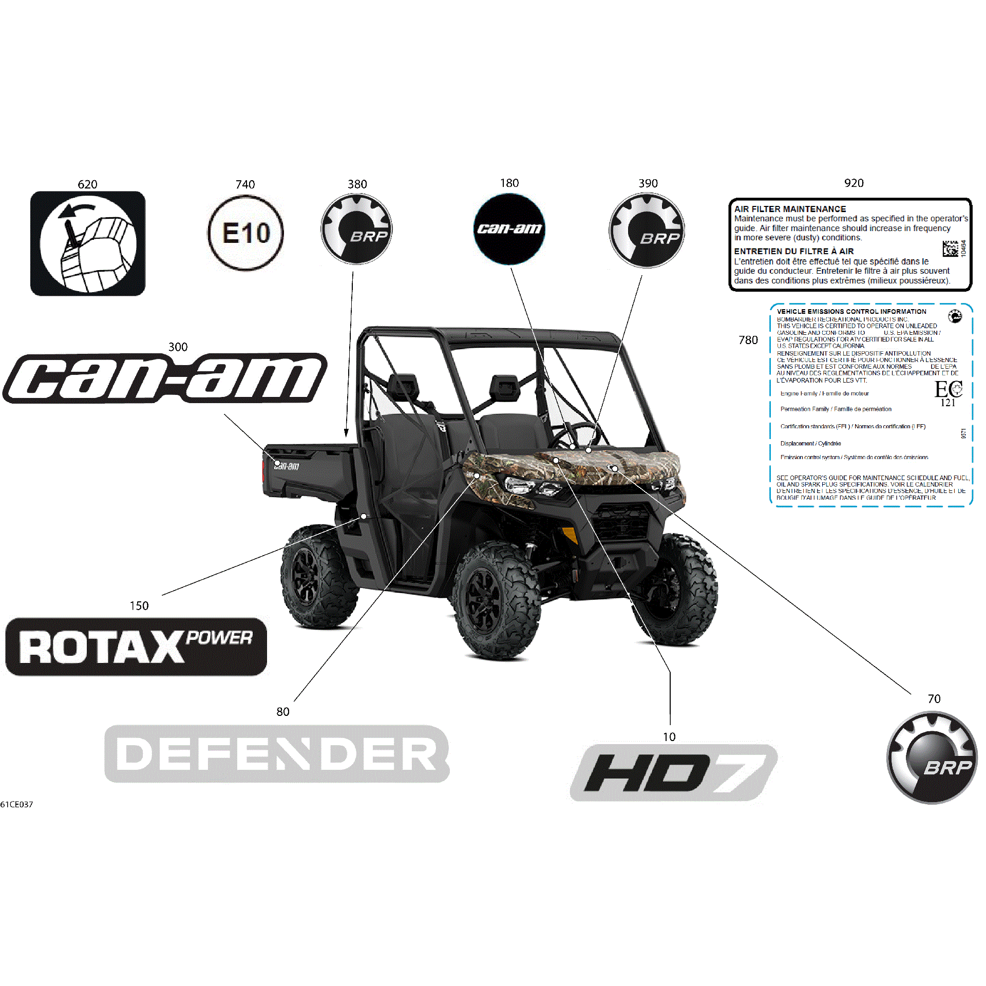 An Image of a Genuine Can-Am Parts Schematic Diagram showing the schematic - BODY - DECALS