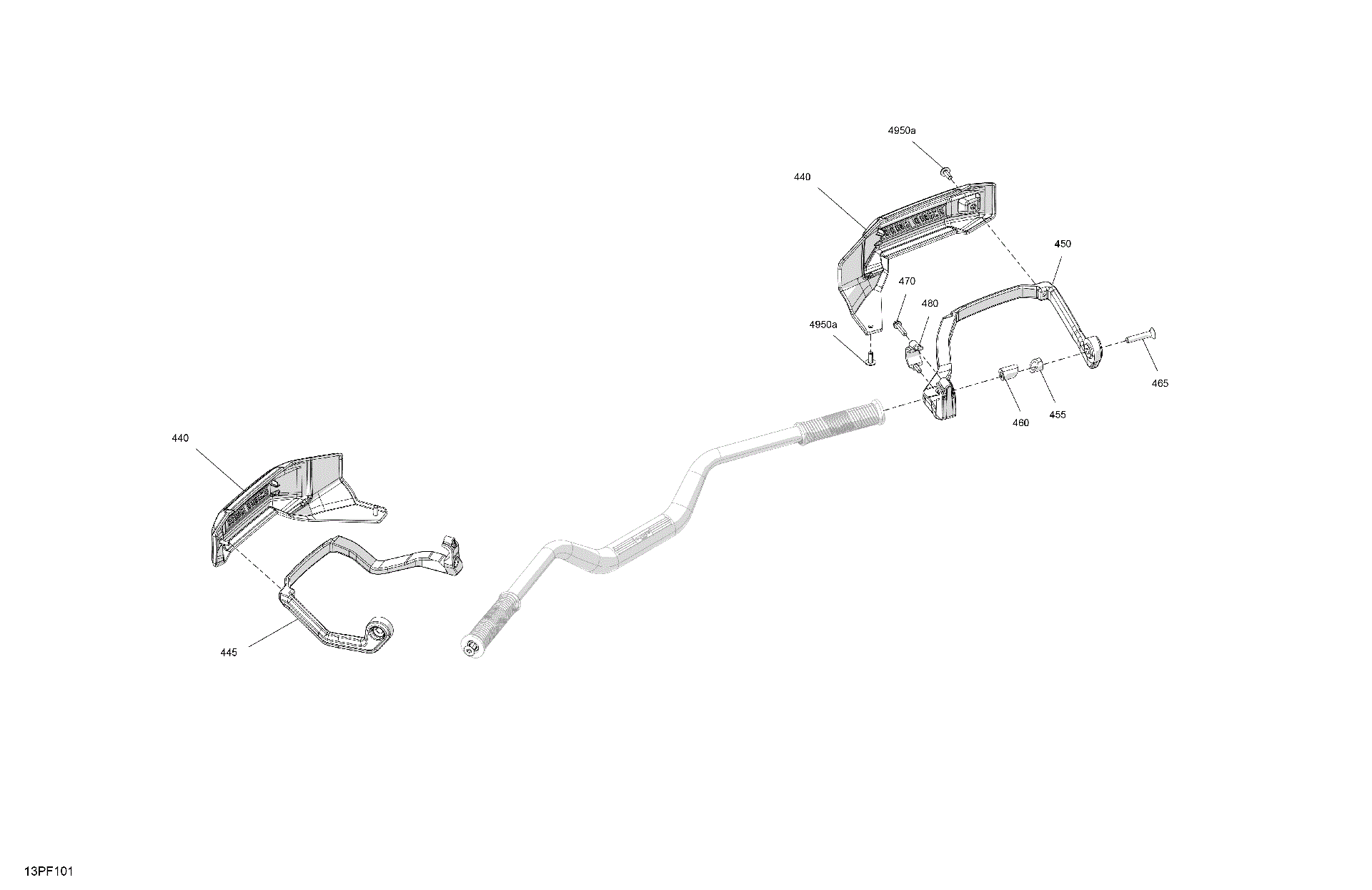 An Image of a Genuine Can-Am Parts Schematic Diagram showing the schematic - MECHANIC - AIR DEFLECTOR