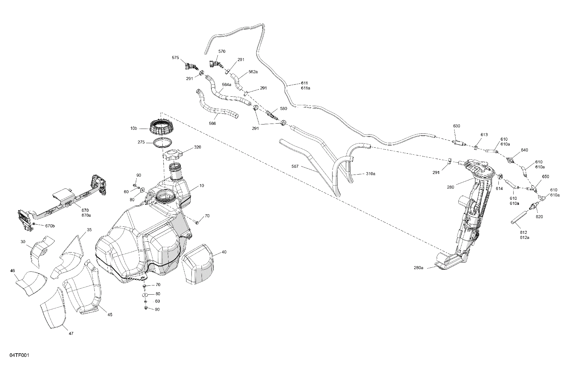 An Image of a Genuine Can-Am Parts Schematic Diagram showing the schematic - ENGINE - FUEL