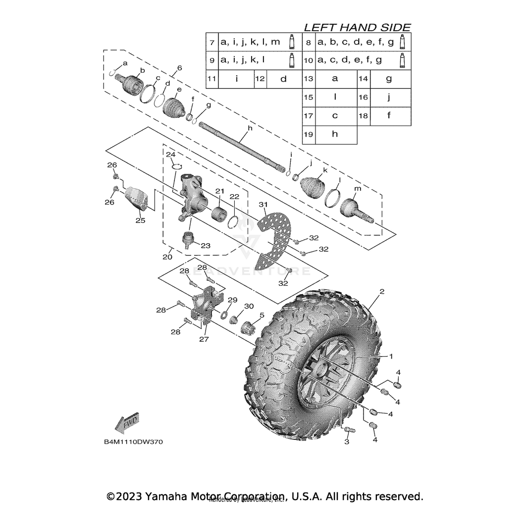 Ball Joint Set by Yamaha B4J-2510F-01-00 Offroad_OEM Hardware