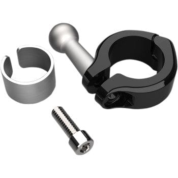 Parts Unlimited Device Mount Adapter Ball Mount Aluminum Clamp 7/8" 1" Handlebars Black by Ciro 50129