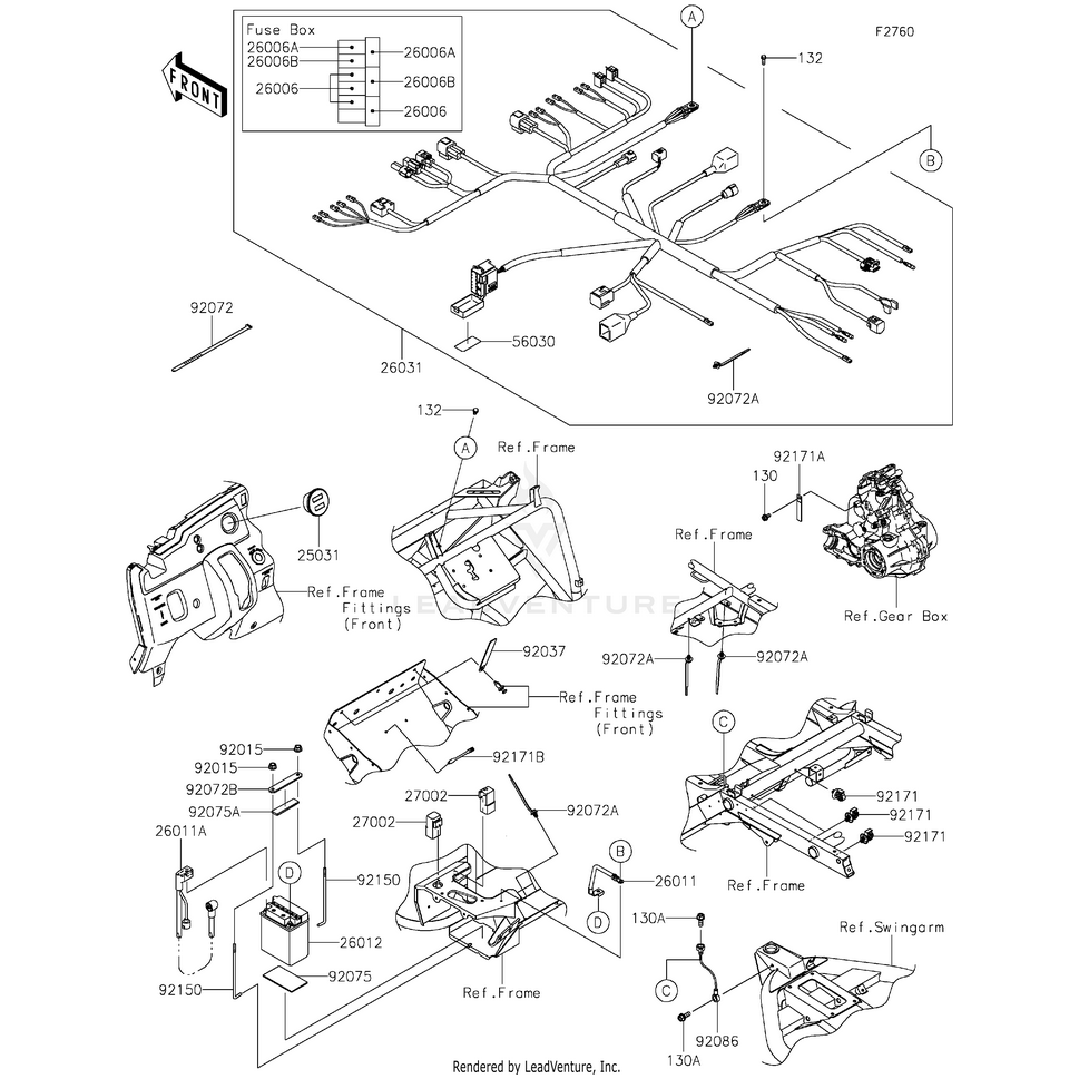Battery,Yb14A-A2,12V 14Ah by Kawasaki 26012-1446 OEM Hardware 26012-1446 Off Road Express Drop Ship