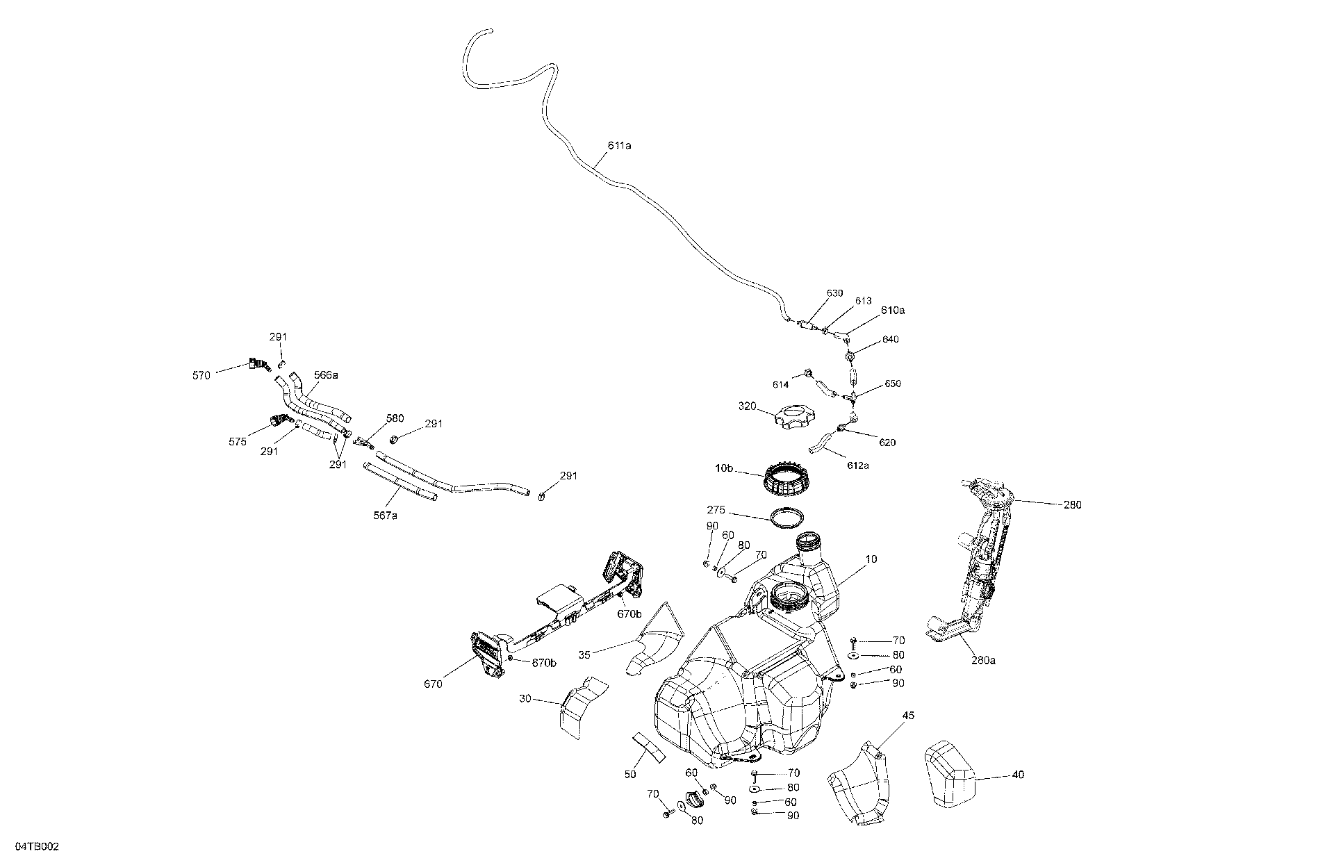 An Image of a Genuine Can-Am Parts Schematic Diagram showing the schematic - ENGINE - FUEL
