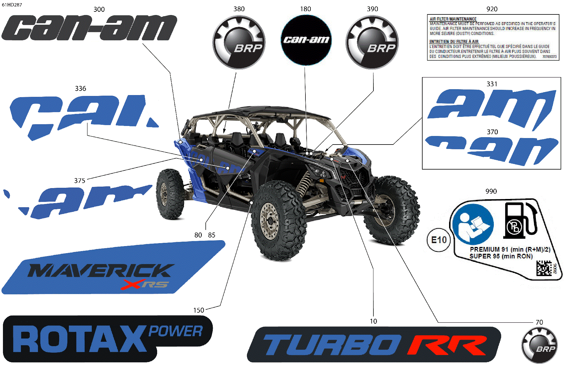 An Image of a Genuine Can-Am Parts Schematic Diagram showing the schematic - BODY - DECALS