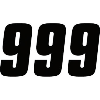The FX Factory Number 9 Black 7" by Factory Effex features bold black 9s on white, in a thick, rounded font. Made from high-gloss vinyl with strong adhesive for durability—even when pressure washed.